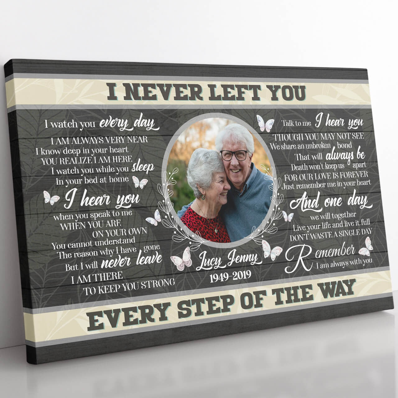 I Never Left You, I Watch You Every Day In Heaven Memorial Canvas, Grandparent Memorial Gift