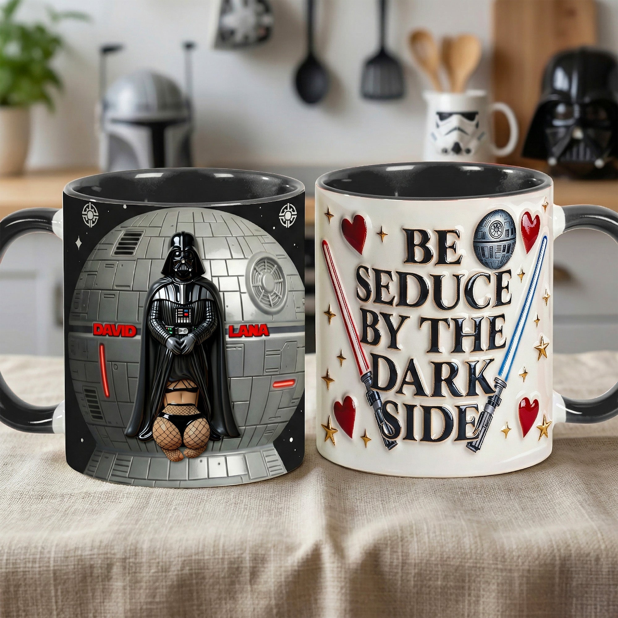 Be Seduce By The Dark Side Naughty Couple Personalized Mug, Funny Valentines Gift, Personalized Gifts For Couple