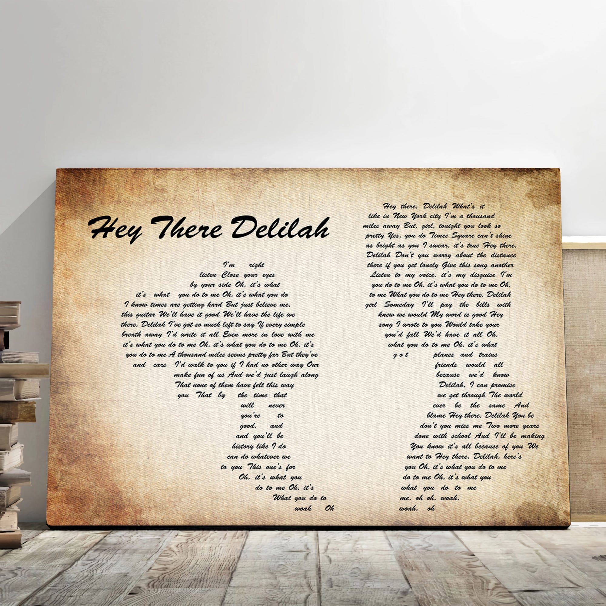 Plain White T's Hey There Delilah Man Lady Couple Song Lyric Quote Music Art Print Canvas Print Frames