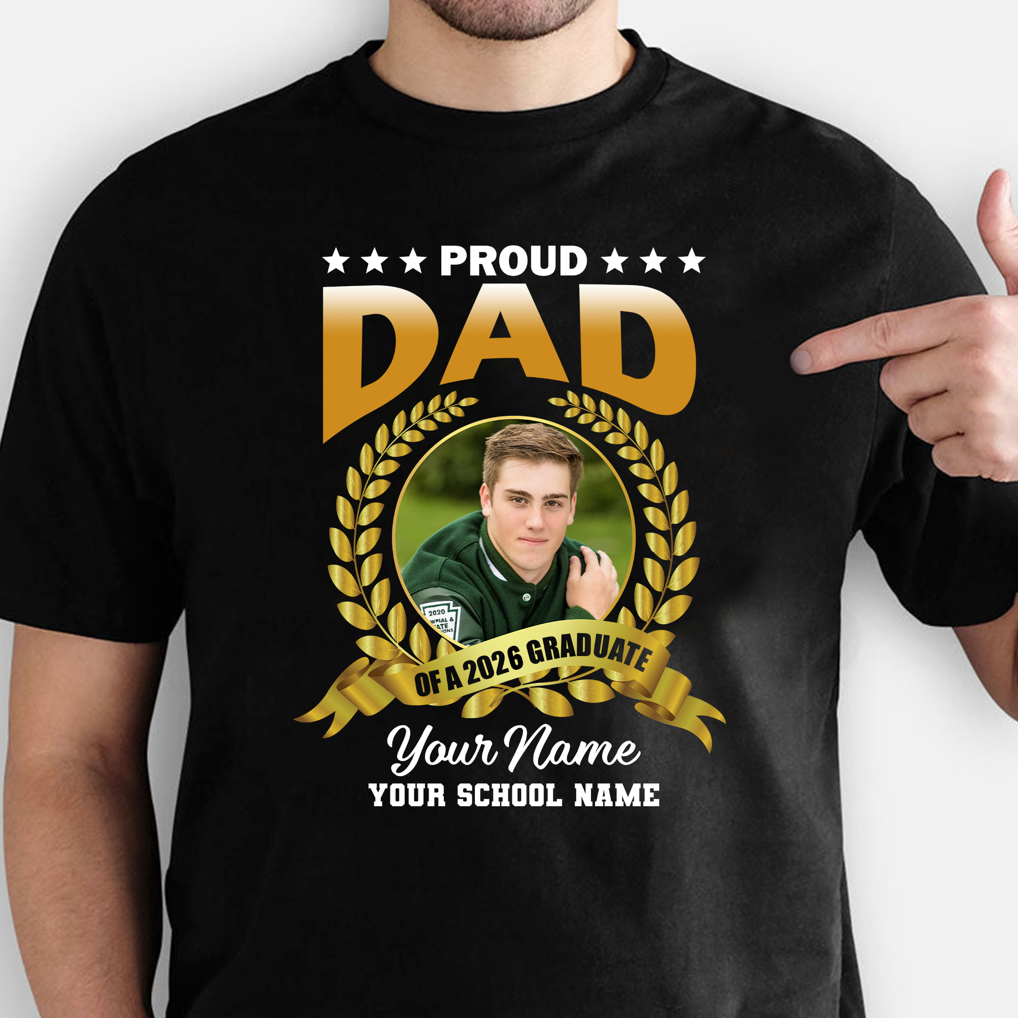 Custom Graduation T-Shirt - Personalized Graduation Gift for Grandma, Mom, or Wife - Proud Dad Of A Graduate
