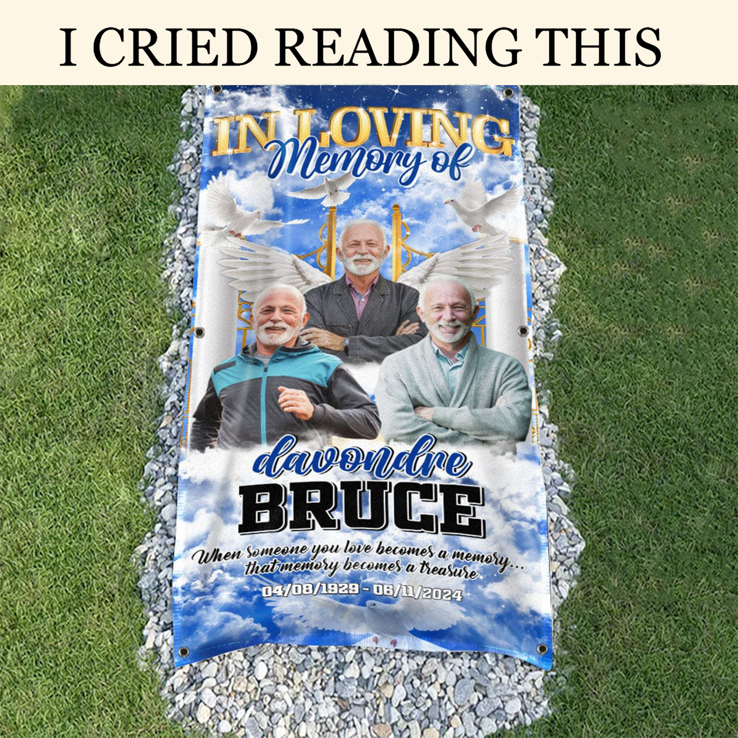 Custom Photo In Loving Memory Of Memorial Blanket, Grave Blanket, Gifts For Lost Loved Ones