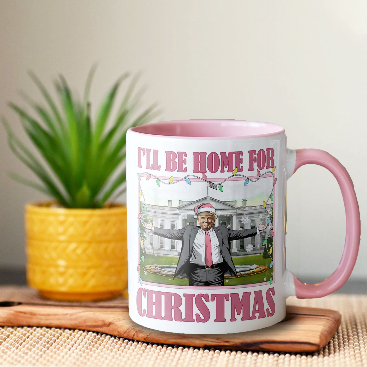 "I'll Be Home for Christmas" Trump2024 Christmas Mug, Funny Holiday Gift