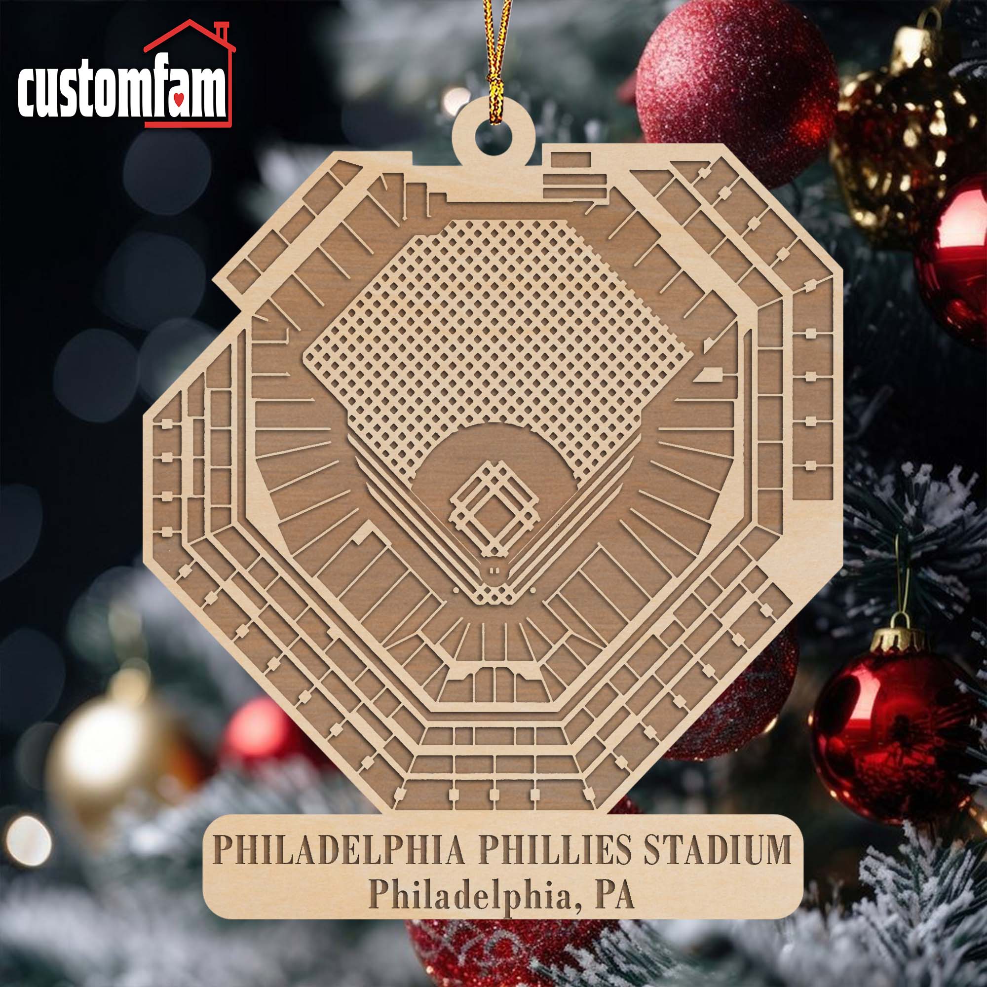 Philadelphia Phillies Stadium Personalized Baseball League Stadium Ornament, Gift For Baseball Lovers