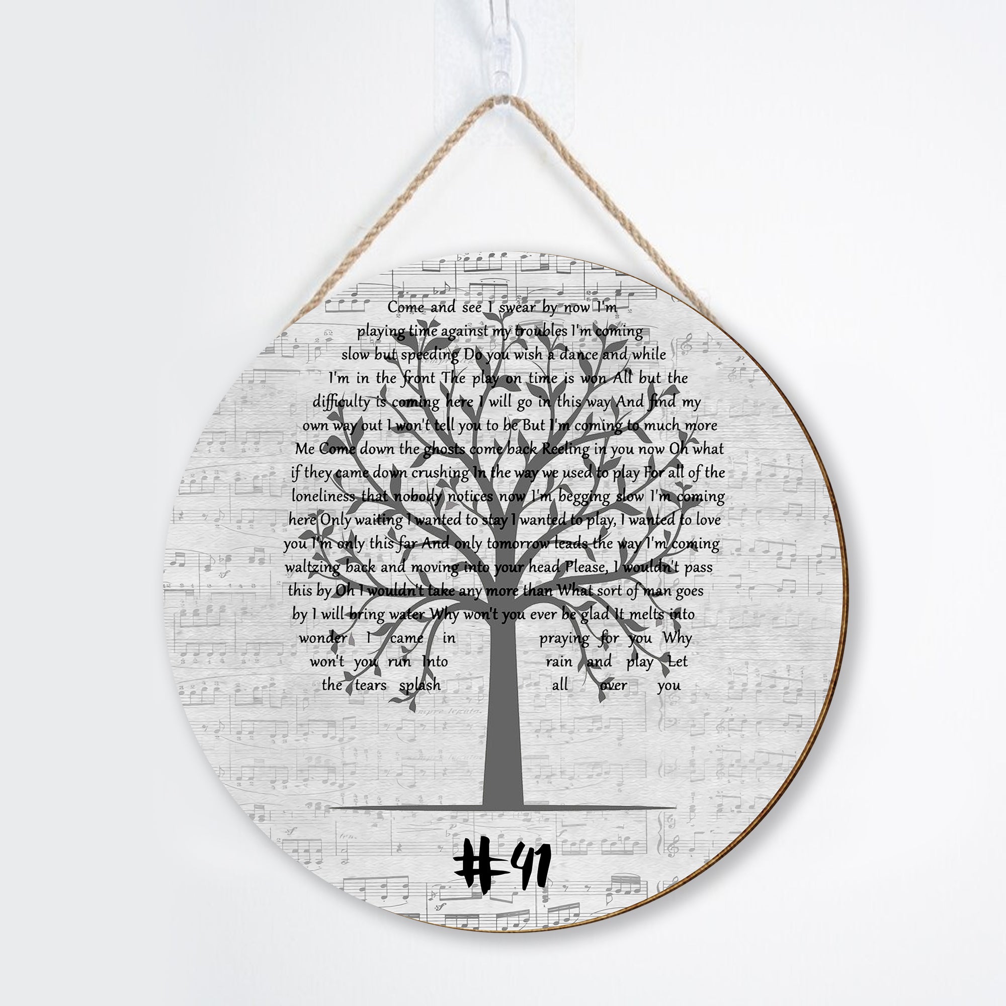 Dave Matthews Band #41 Music Script Tree Song Lyric Art Print Round Wood Sign, Wood Sign For Home