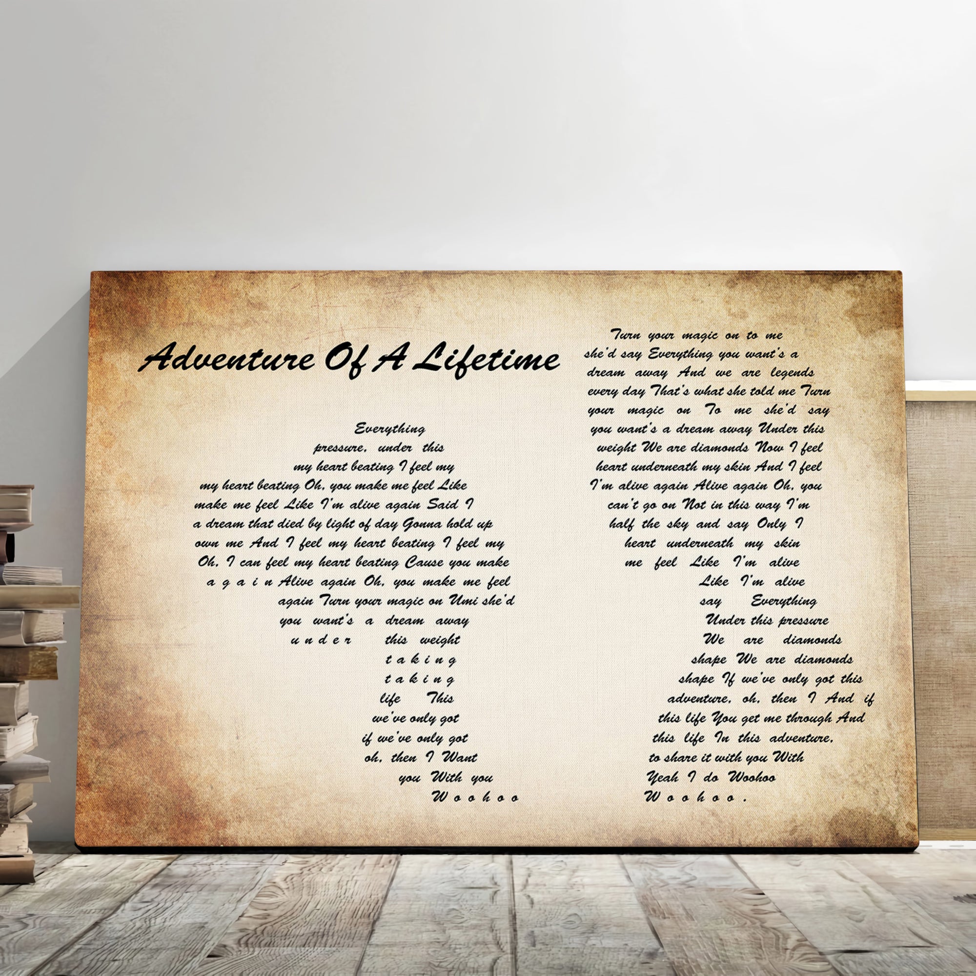 Coldplay Adventure Of A Lifetime Man Lady Couple Song Lyric Art Print Canvas Print Frames