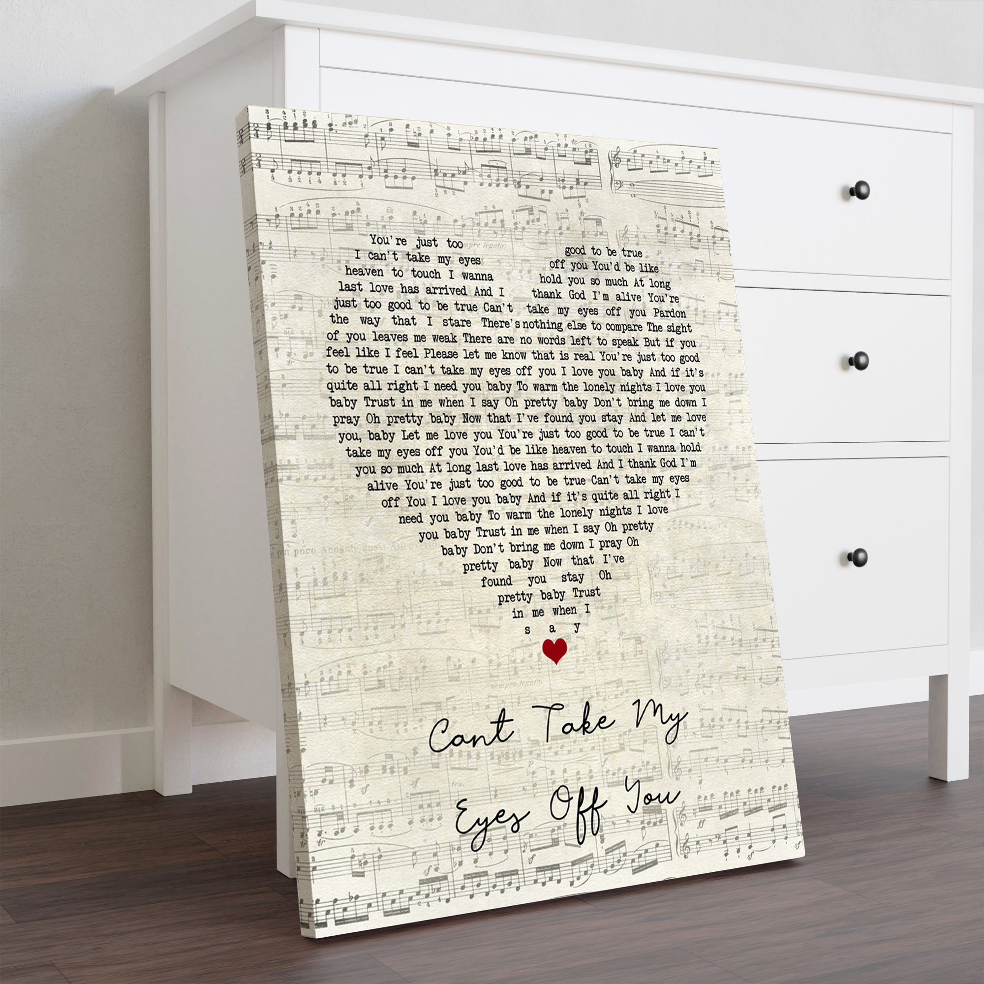 Cant Take My Eyes Off You Frankie Valli Script Heart Song Lyric Quote Music Art Print Canvas Print Frames