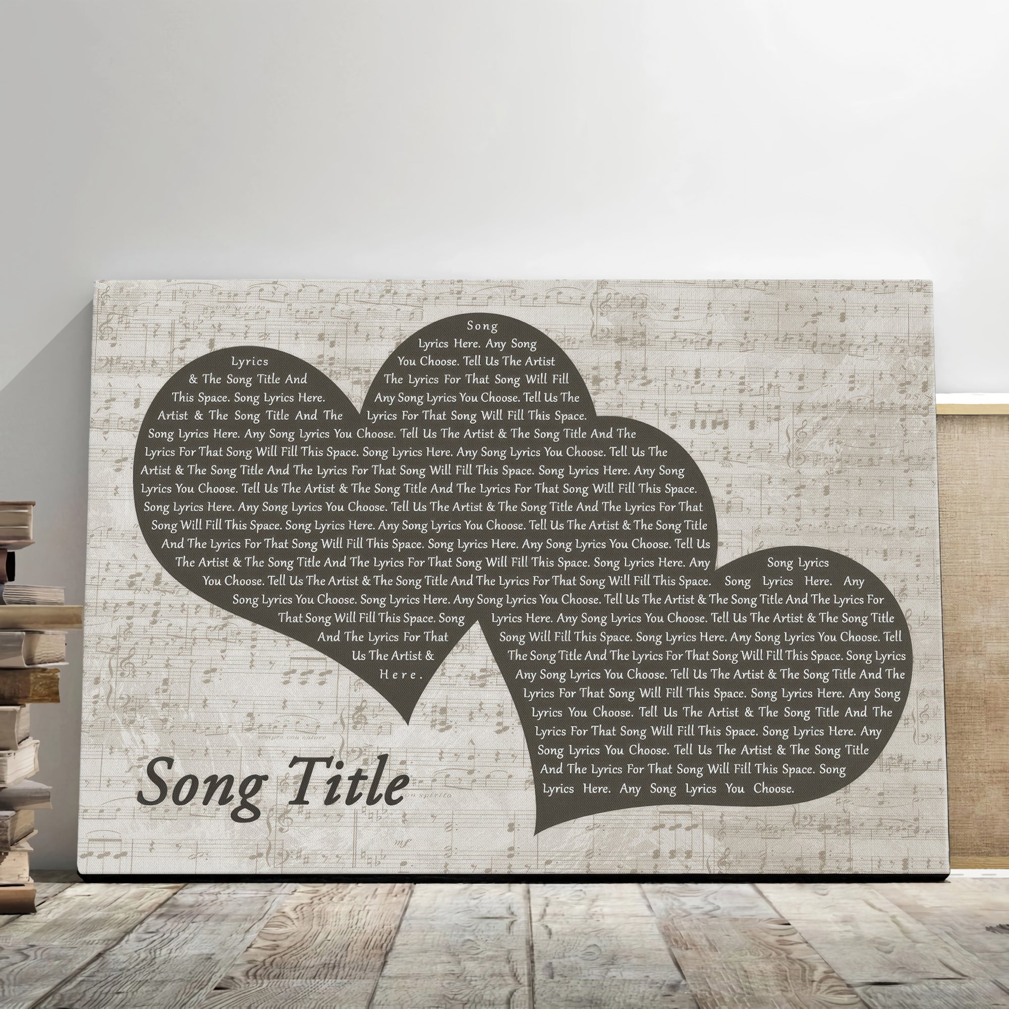 Personalized Landscape Music Wall Art With Song Lyrics, Music Wall Decor, Wedding Gifts