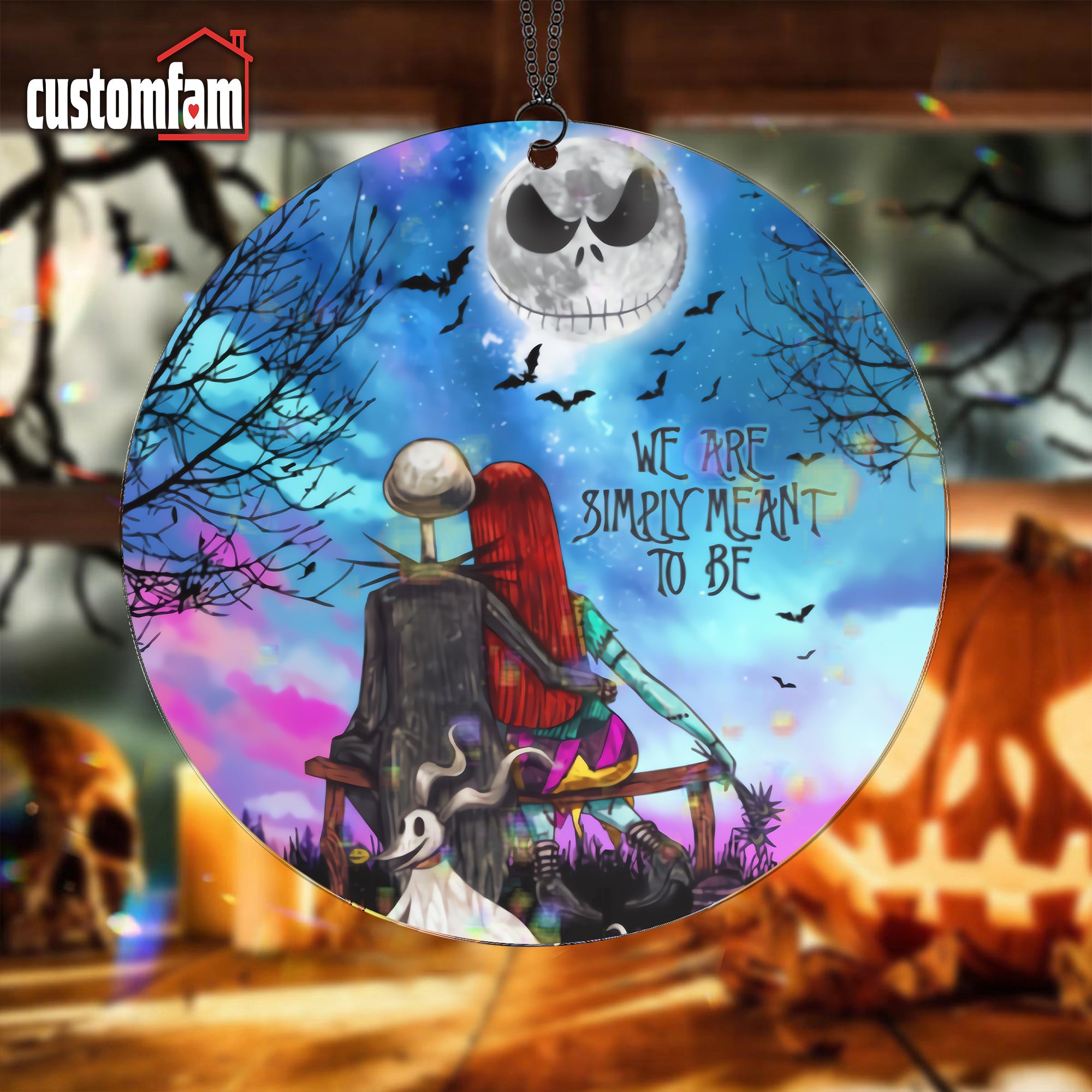 We Are Simply Meant To Be Halloween Hanging Suncatcher, The Nightmare Before Christmas, Halloween Decor