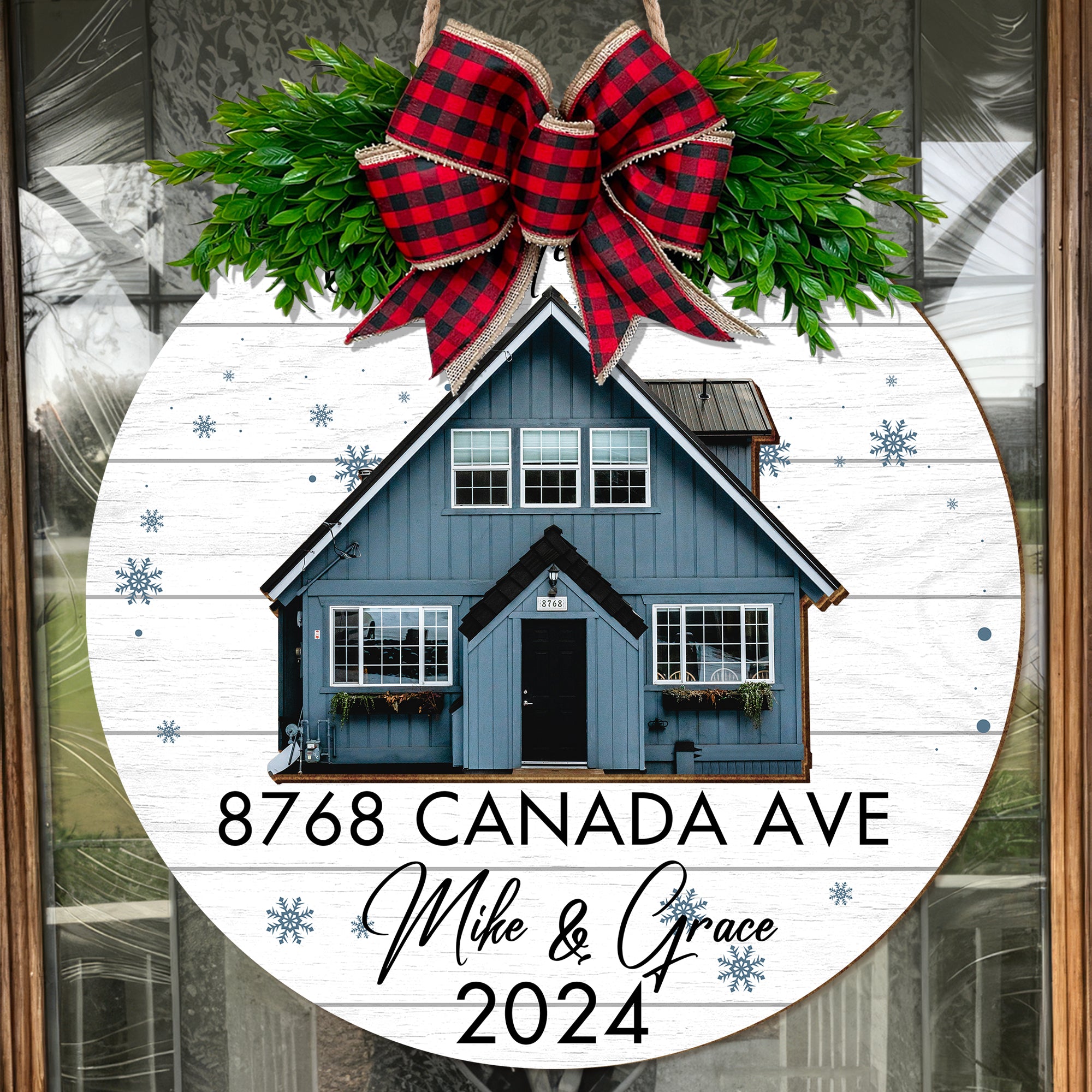 Our New Home Christmas Door Hanger, Christmas Welcome Sign, New Home Gift