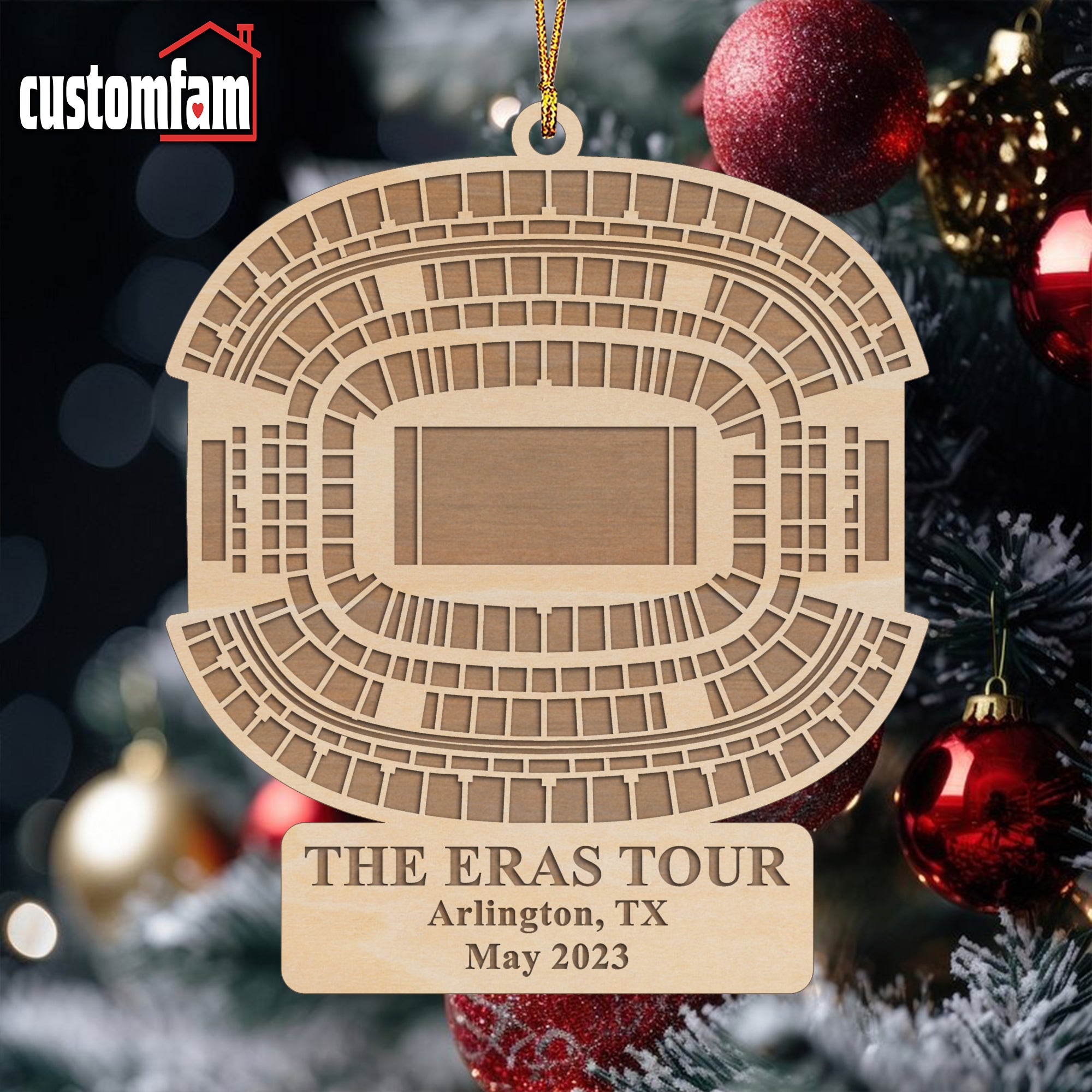 The Eras Tour Arlington, TX Stadium Ornament, Personalized Christmas Ornament, Gift For Swifties