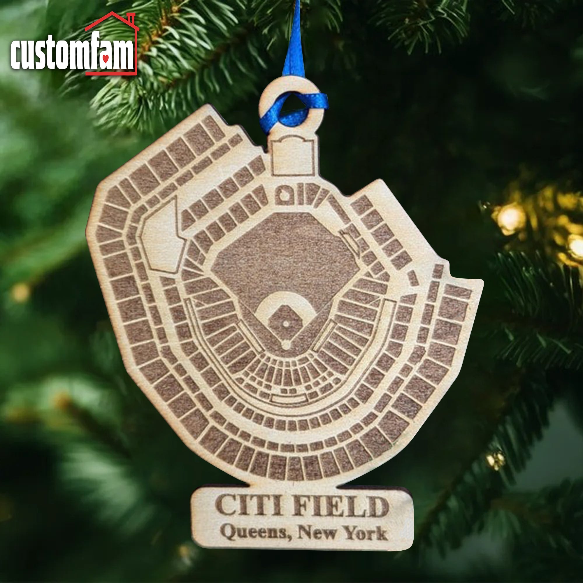 Citi Field Personalized Baseball League Stadium Ornament, Gift For Baseball Lovers