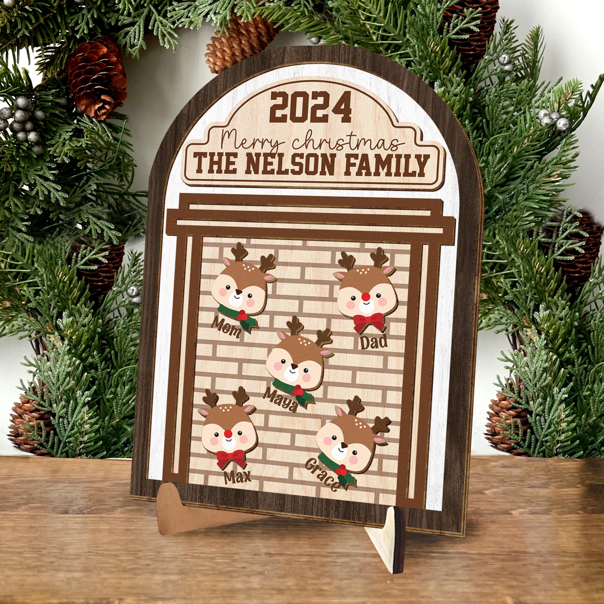 Merry Christmas Personalized Family Wood Sign, Christmas Home Decor