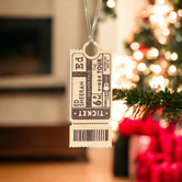 Custom Ticket Christmas Ornament, Concert Goers Gifts, Gift For Fans