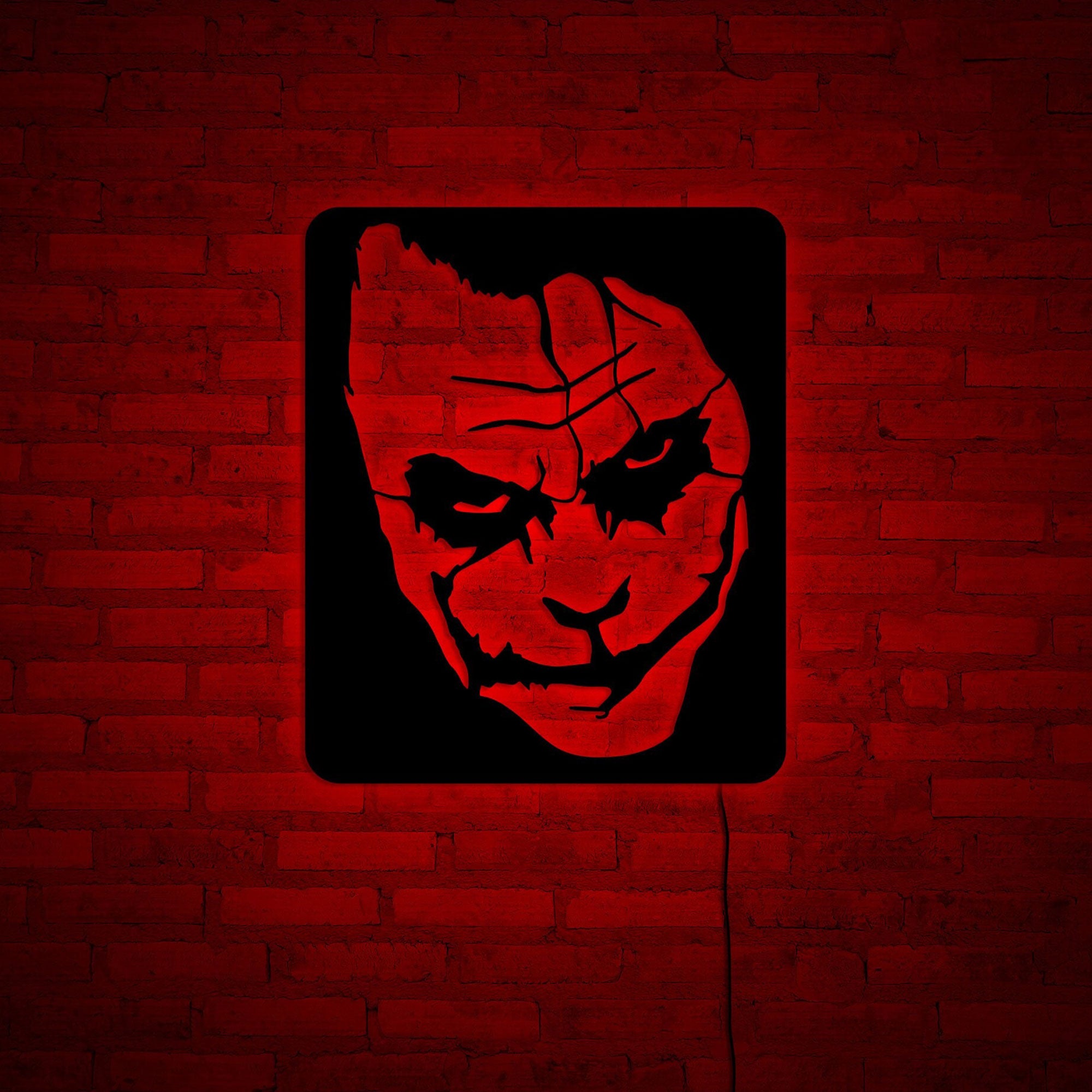 Joker Horror Movies Characters Wall Art With Led Lights, Halloween Decor