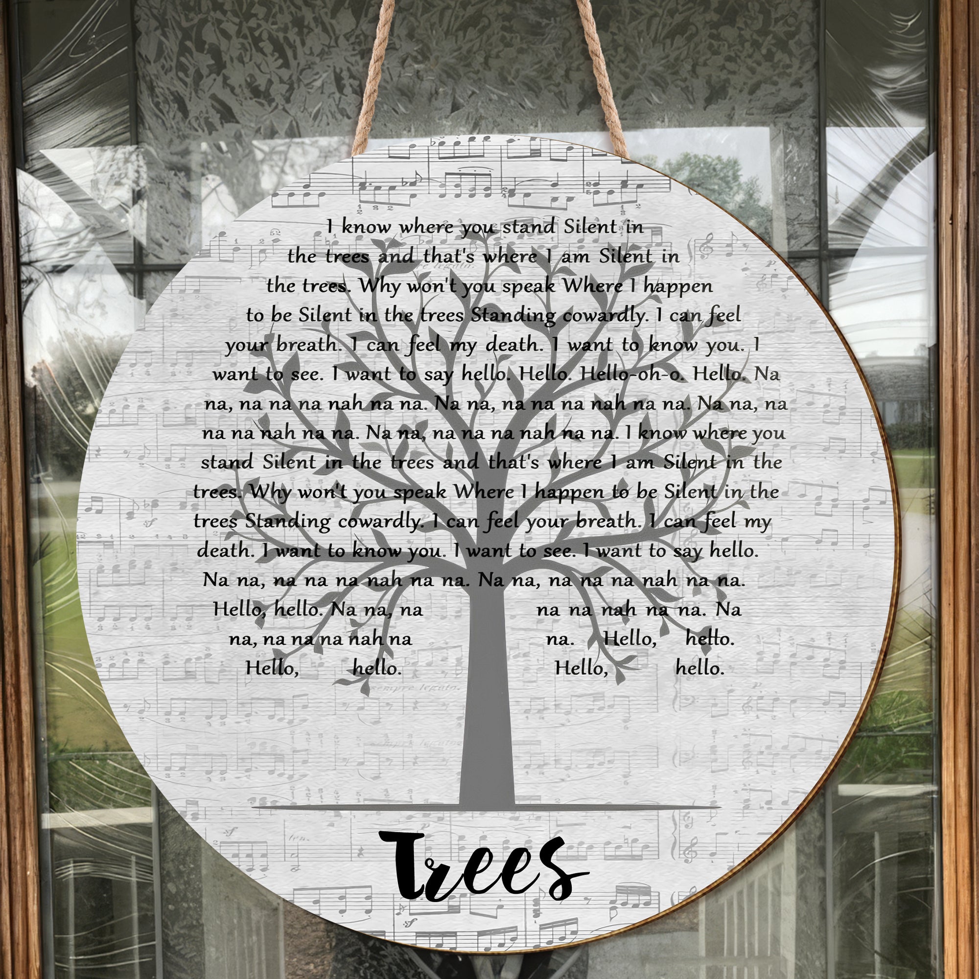 Twenty One Pilots Trees Music Script Tree Song Lyric Quote Music Art Print Round Wood Sign, Wood Sign For Home