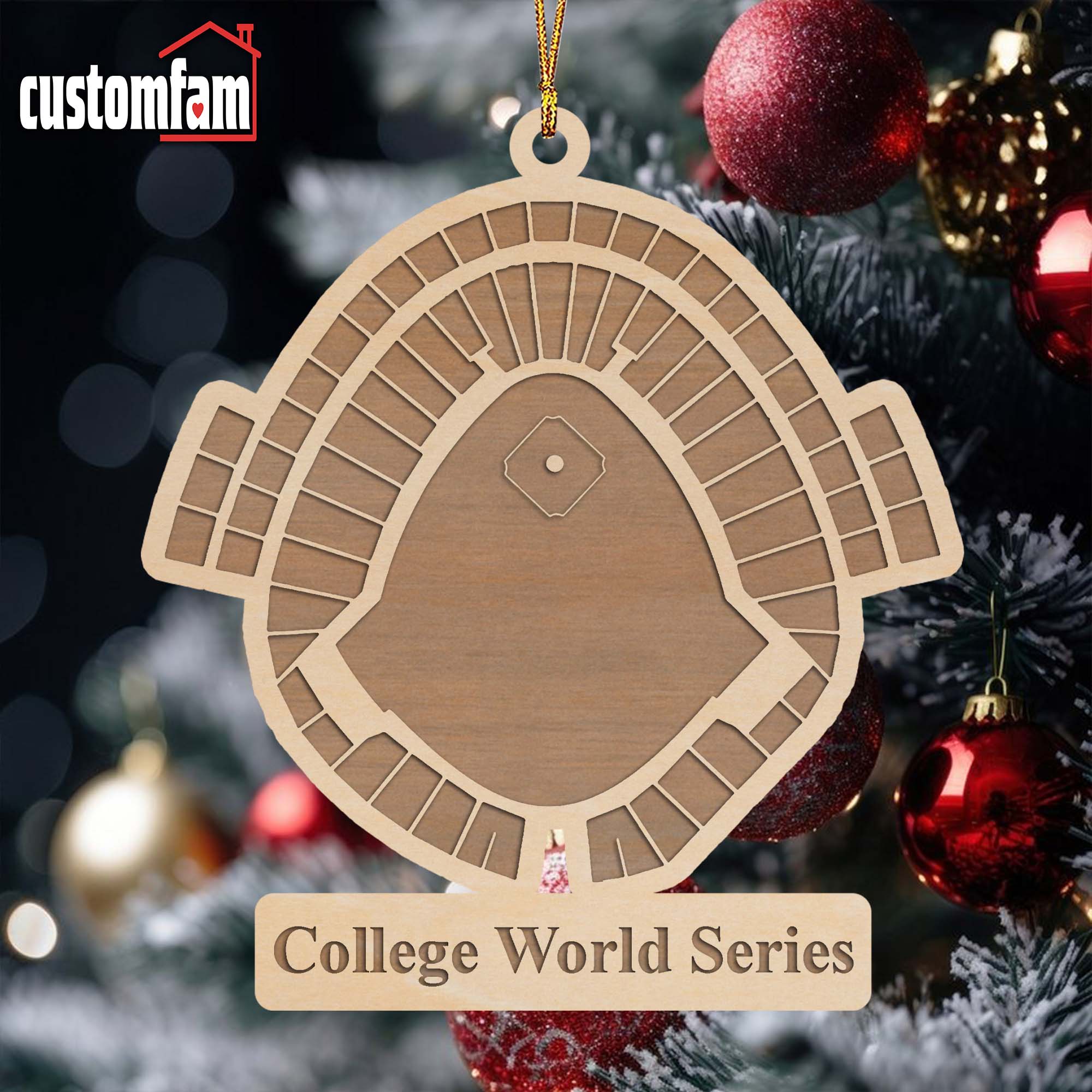 College World Series Stadium Personalized Baseball League Stadium Ornament, Gift For Baseball Lovers