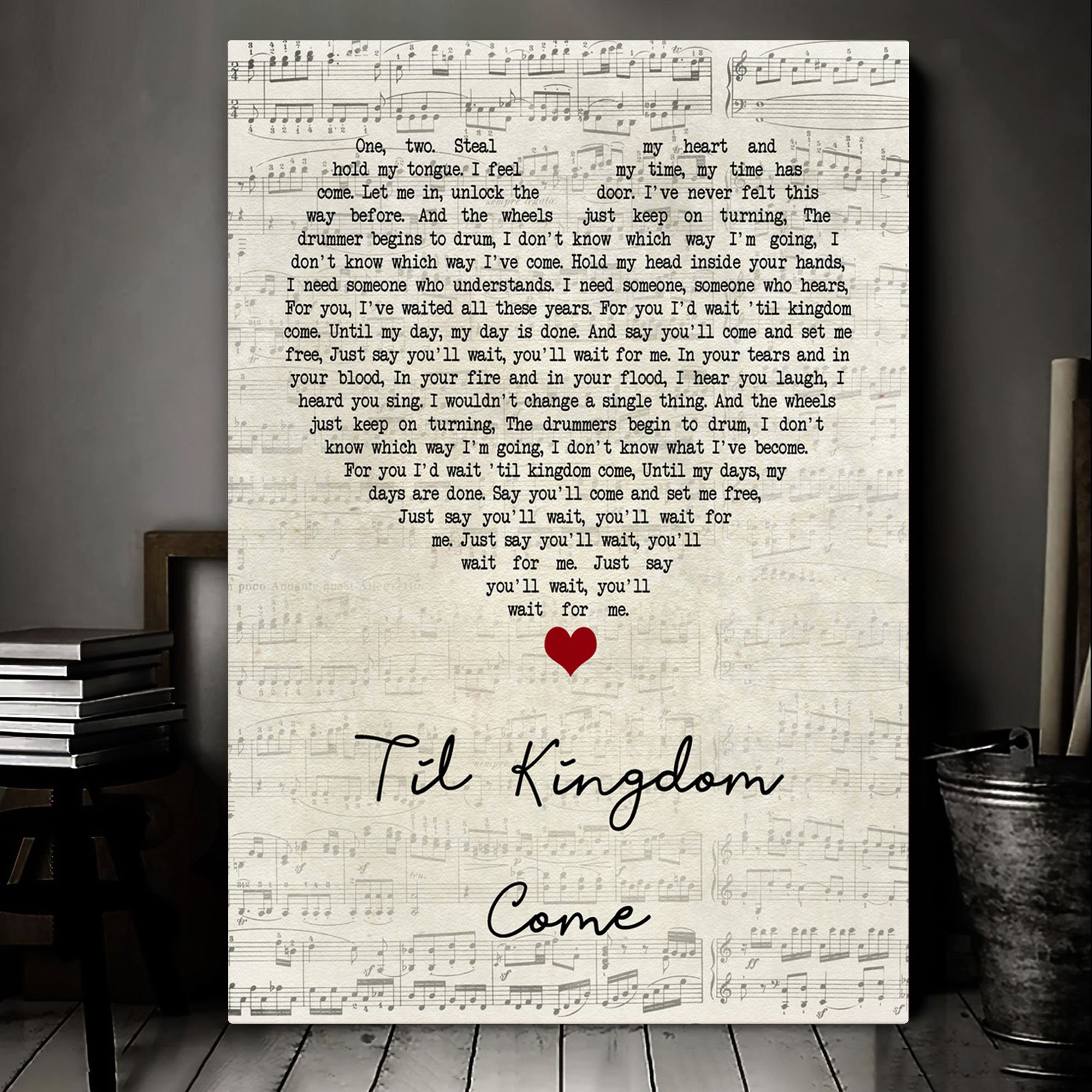 Coldplay Til Kingdom Come Script Heart Song Lyric Art Print Canvas Print Frames