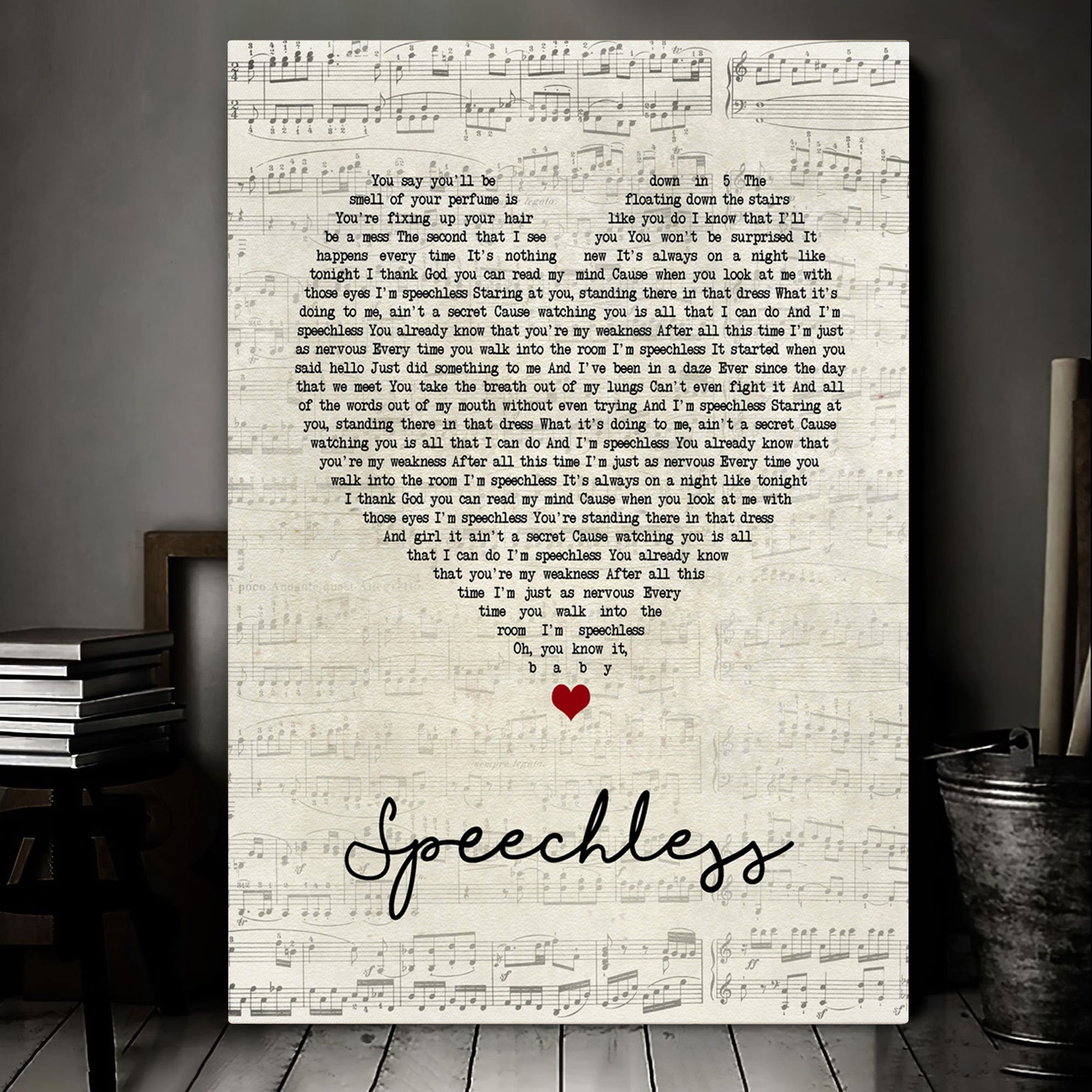 Dan + Shay Speechless Script Heart Song Lyric Art Print Canvas Print Framesin