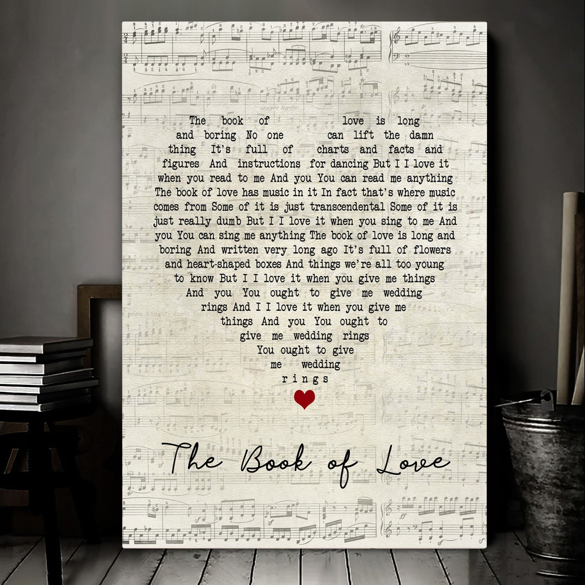 Peter Gabriel The Book Of Love Script Heart Song Lyric Music Art Print Canvas Print Frames