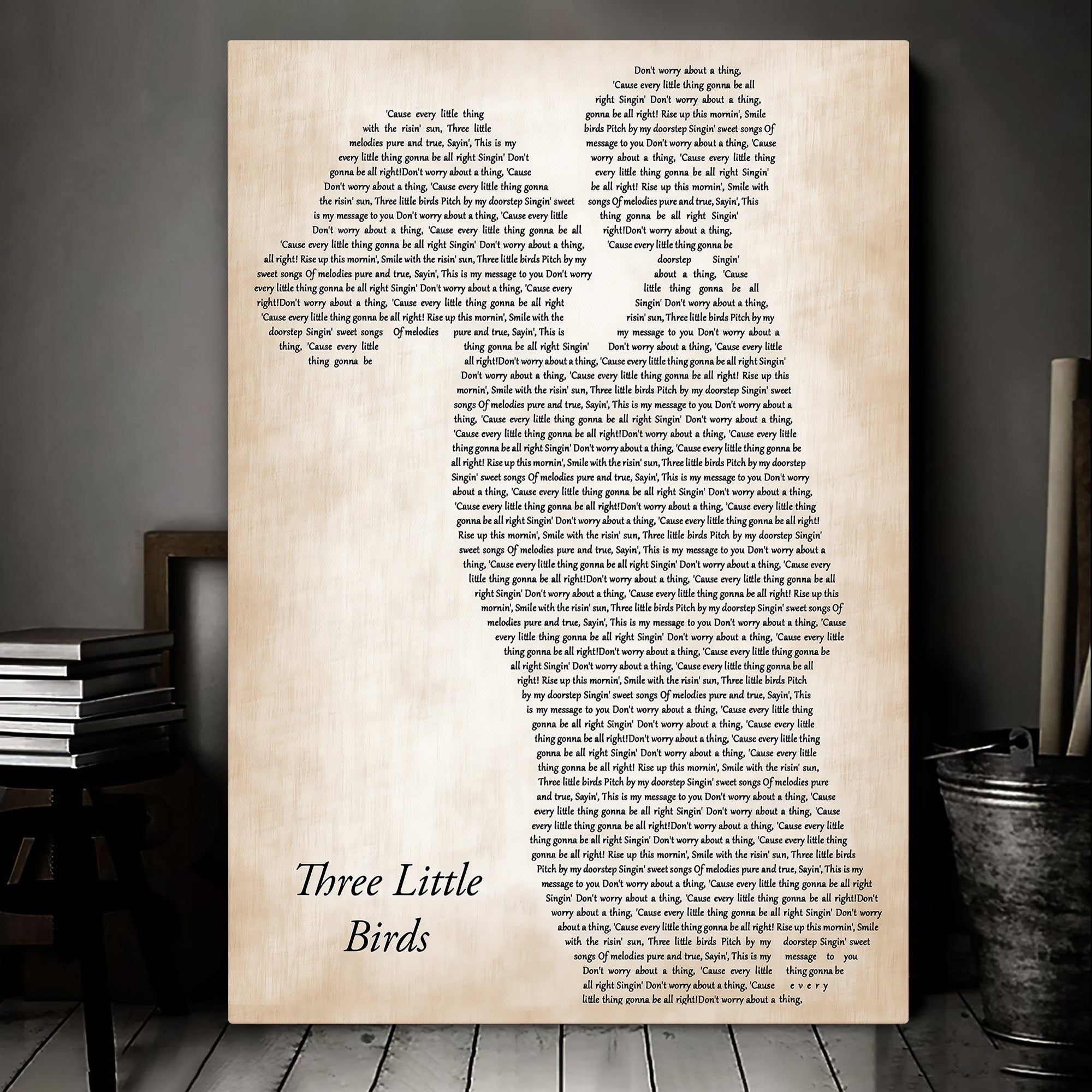 Bob Marley Three Little Birds Mother & Child Song Lyric Music Art Print Canvas Print Frames