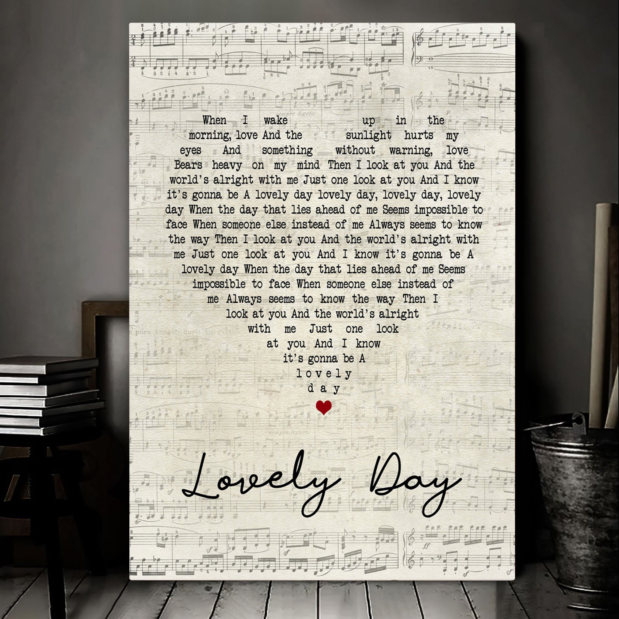 Bill Withers Lovely Day Script Heart Song Lyric Art Print Canvas Print Frames