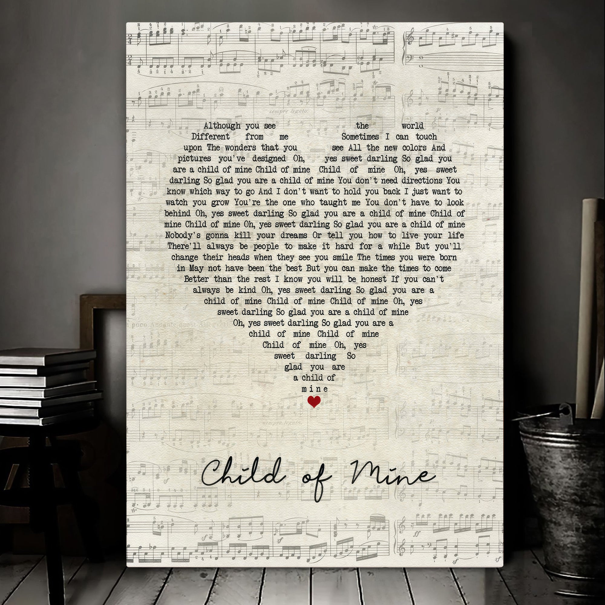 Carole King Child Of Mine Script Heart Song Lyric Art Print Canvas Print Frames