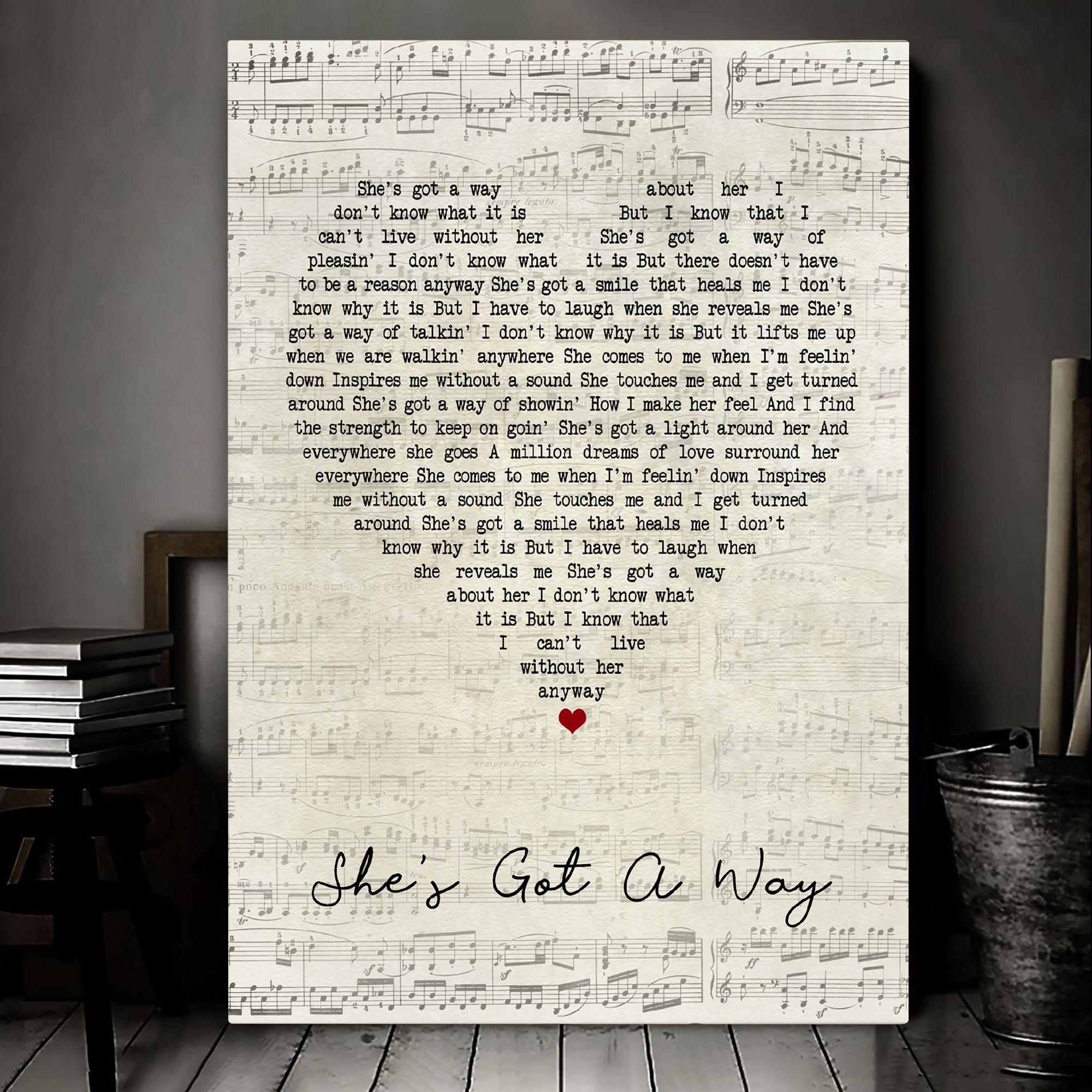 Billy Joel She's Got A Way Script Heart Song Lyric Art Print Canvas Print Frames