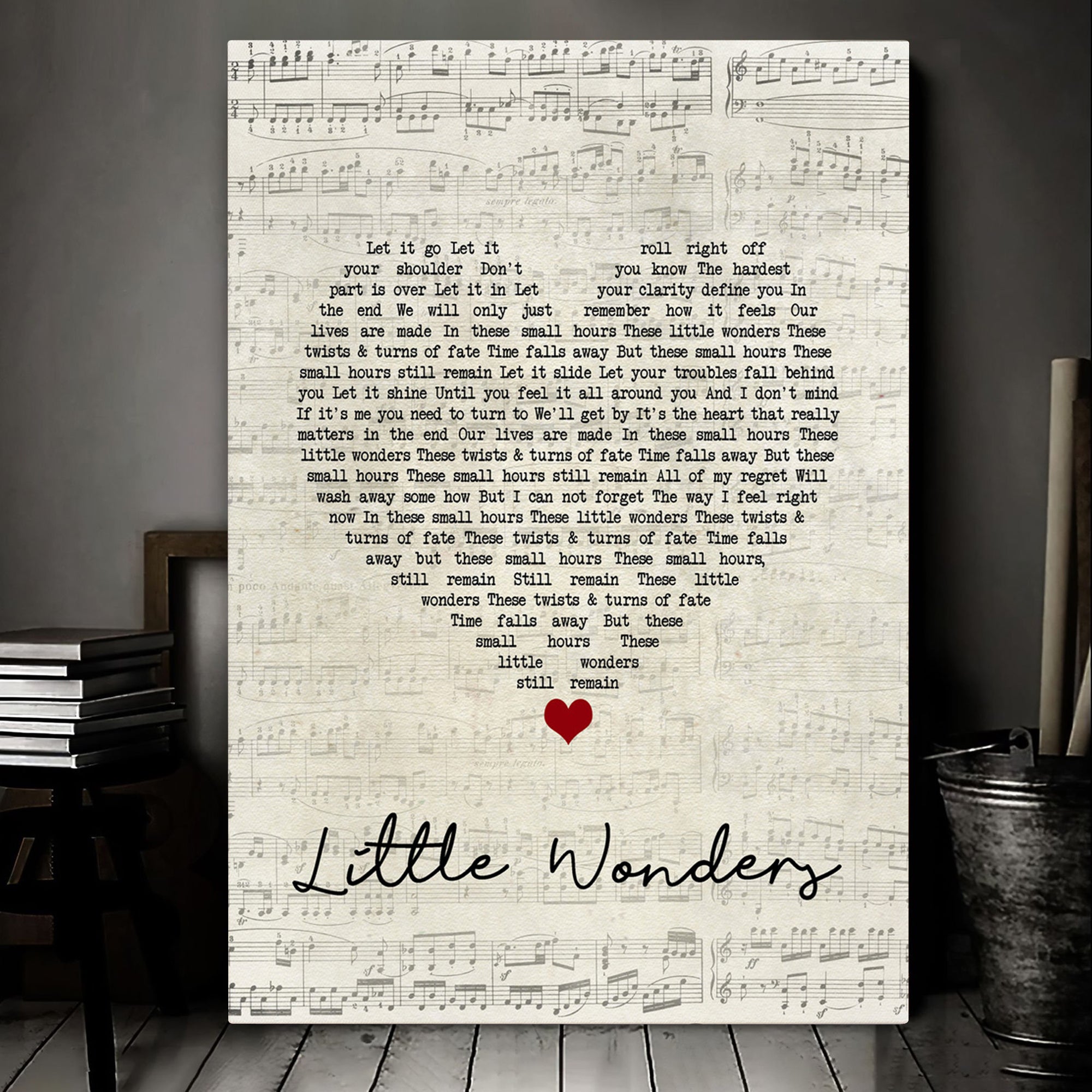 Rob Thomas Little Wonders Script Heart Song Lyric Art Print Canvas Print Frames