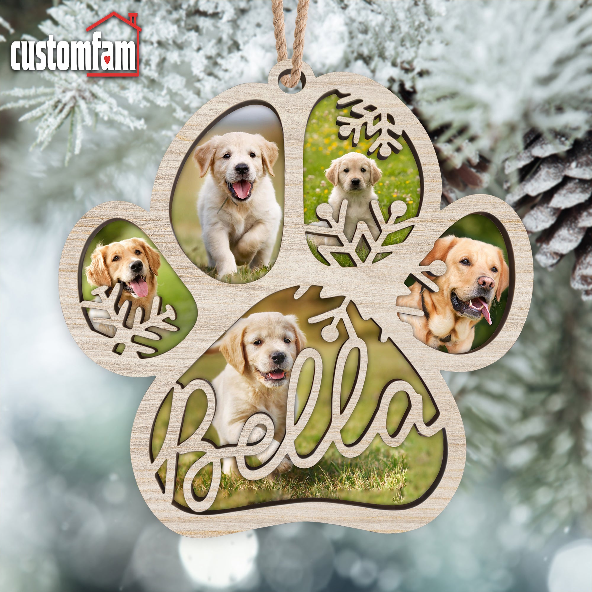 Personalized Dog Paw Ornament, Christmas Pet Gift, Gifts For Dog Lovers