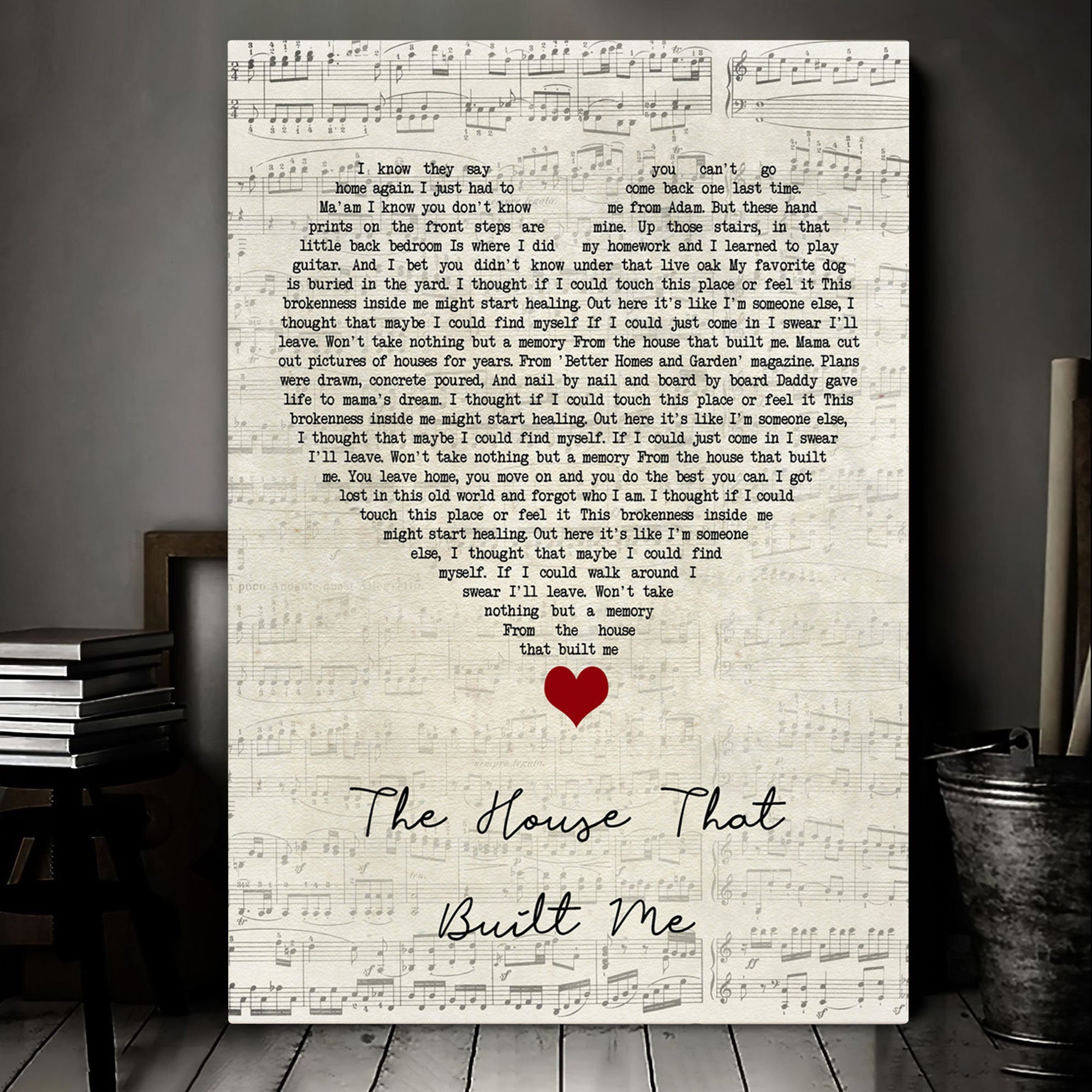 Miranda Lambert The House That Built Me Script Heart Song Lyric Quote Music Art Print Canvas Print Frames