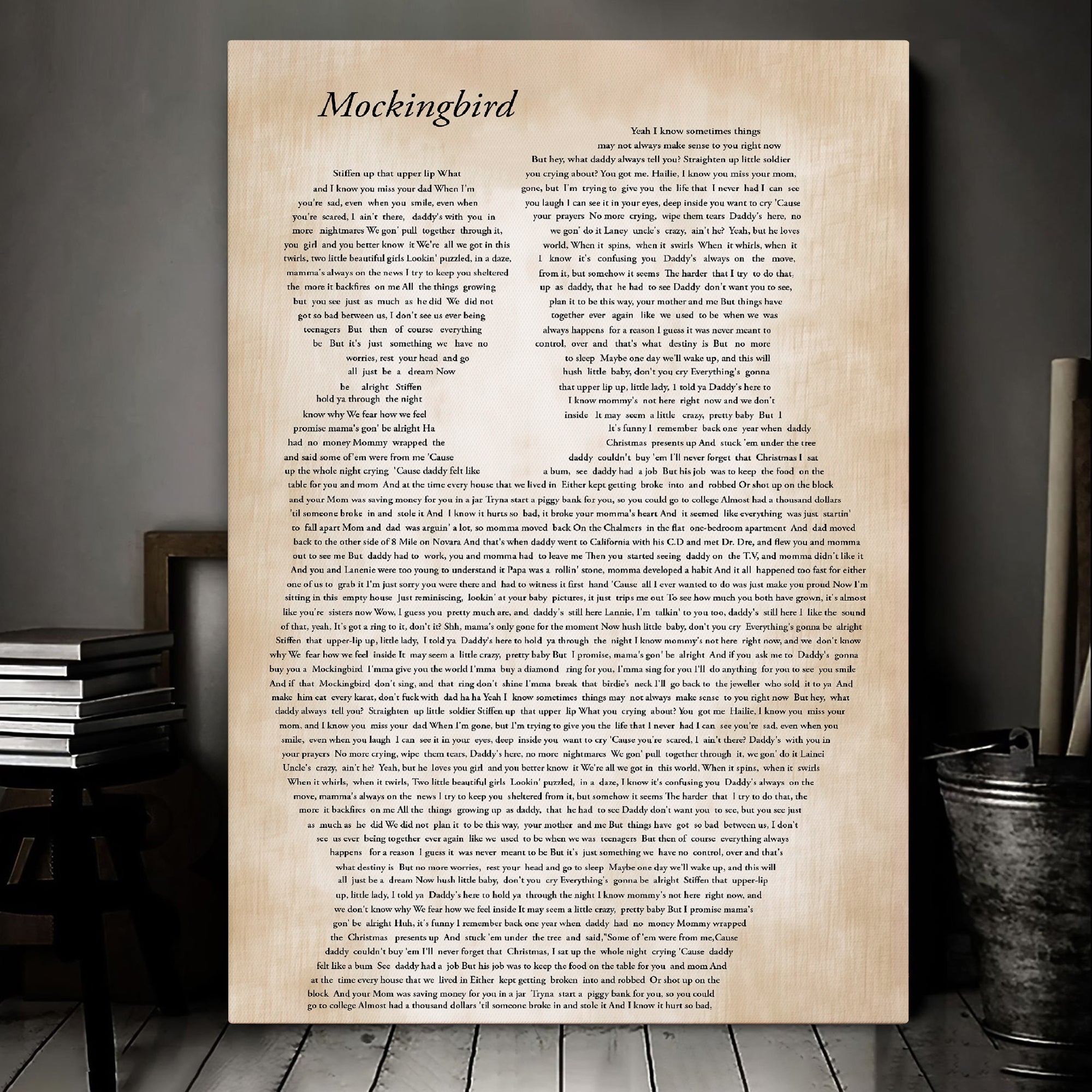 Eminem Mockingbird Father & Child Song Lyric Art Print Canvas Print Framesin