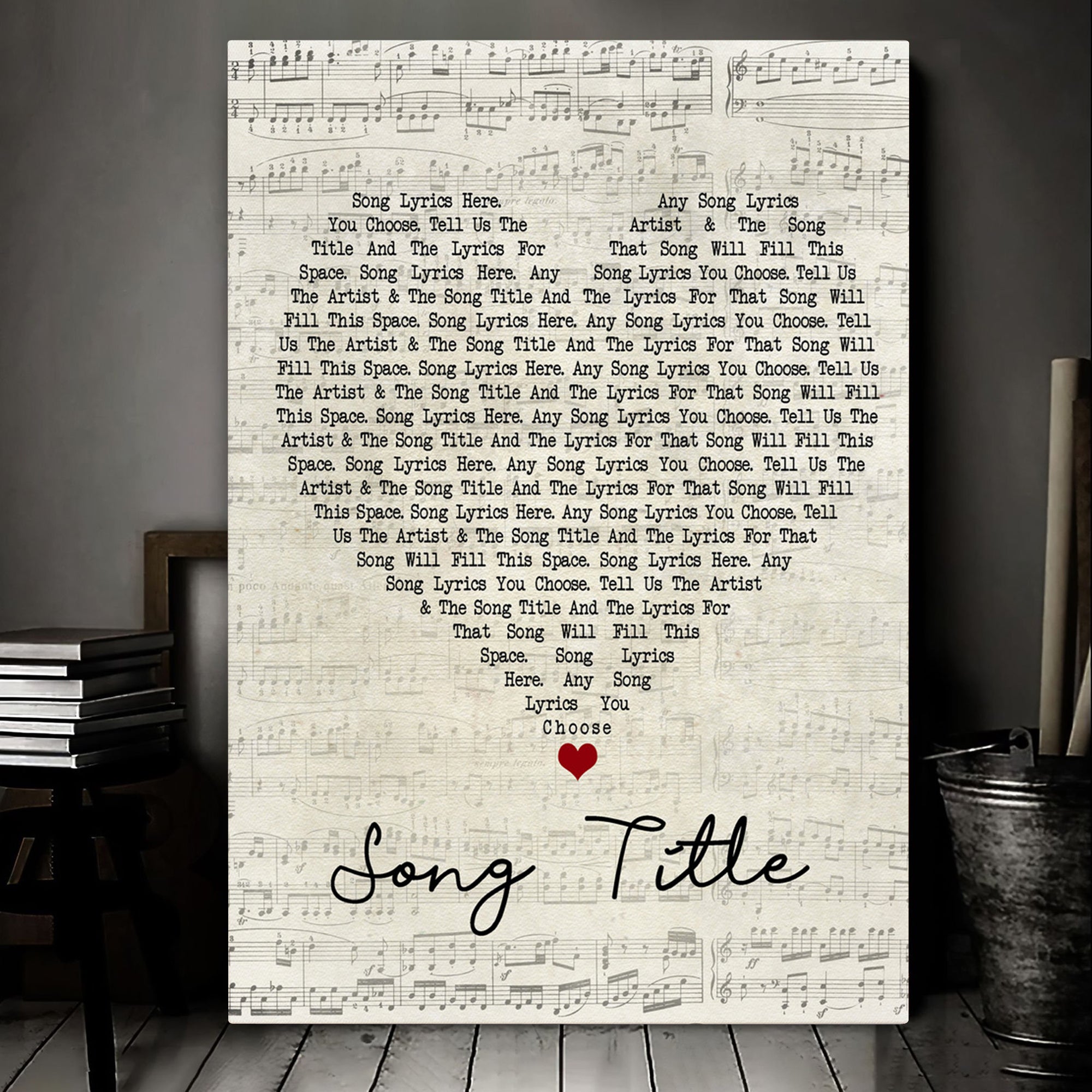 Custom Wall Art With Song Lyrics, Music Canvas Art, Wedding Gifts