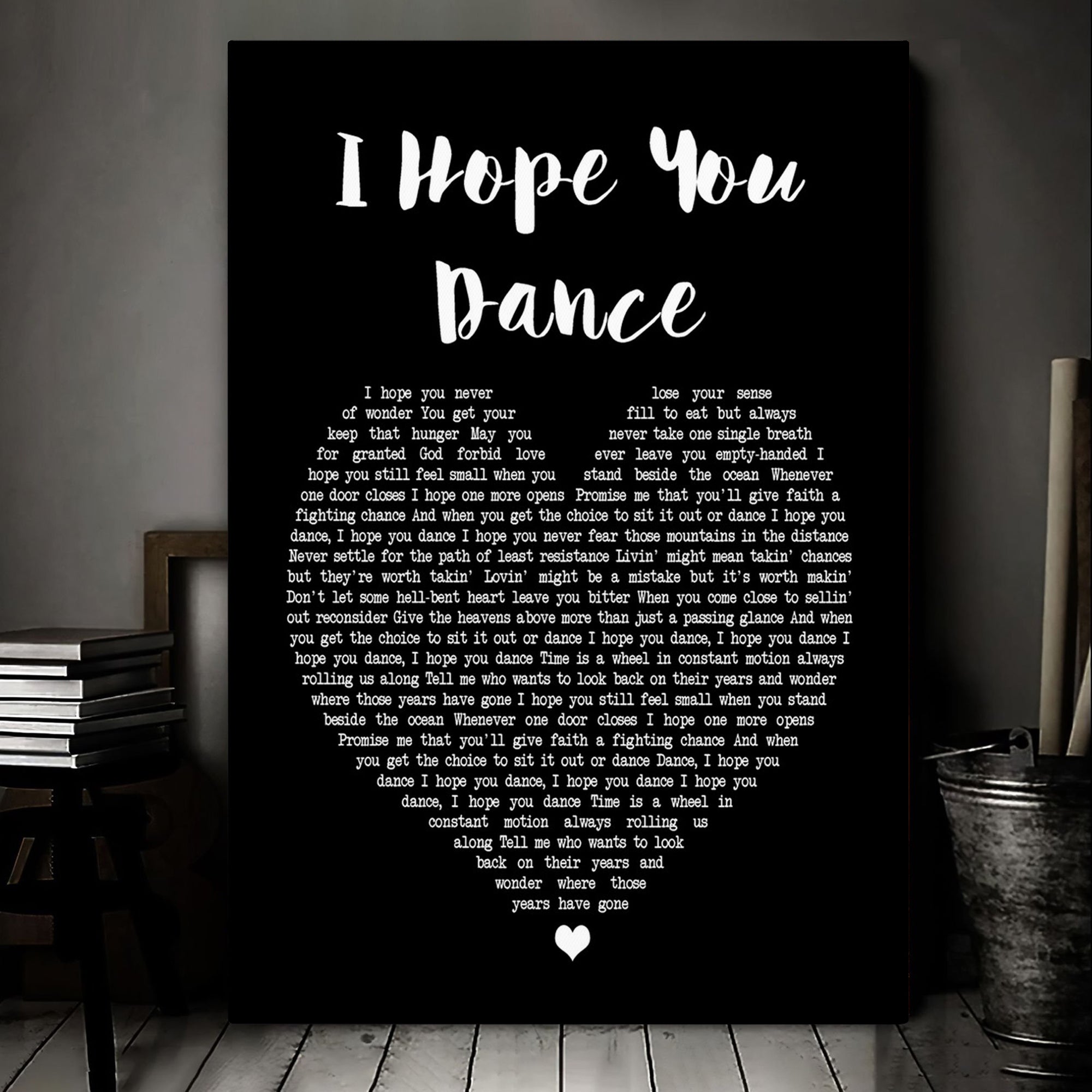 Lee Ann Womack I Hope You Dance Black Heart Song Lyric Music Art Print Canvas Print Frames