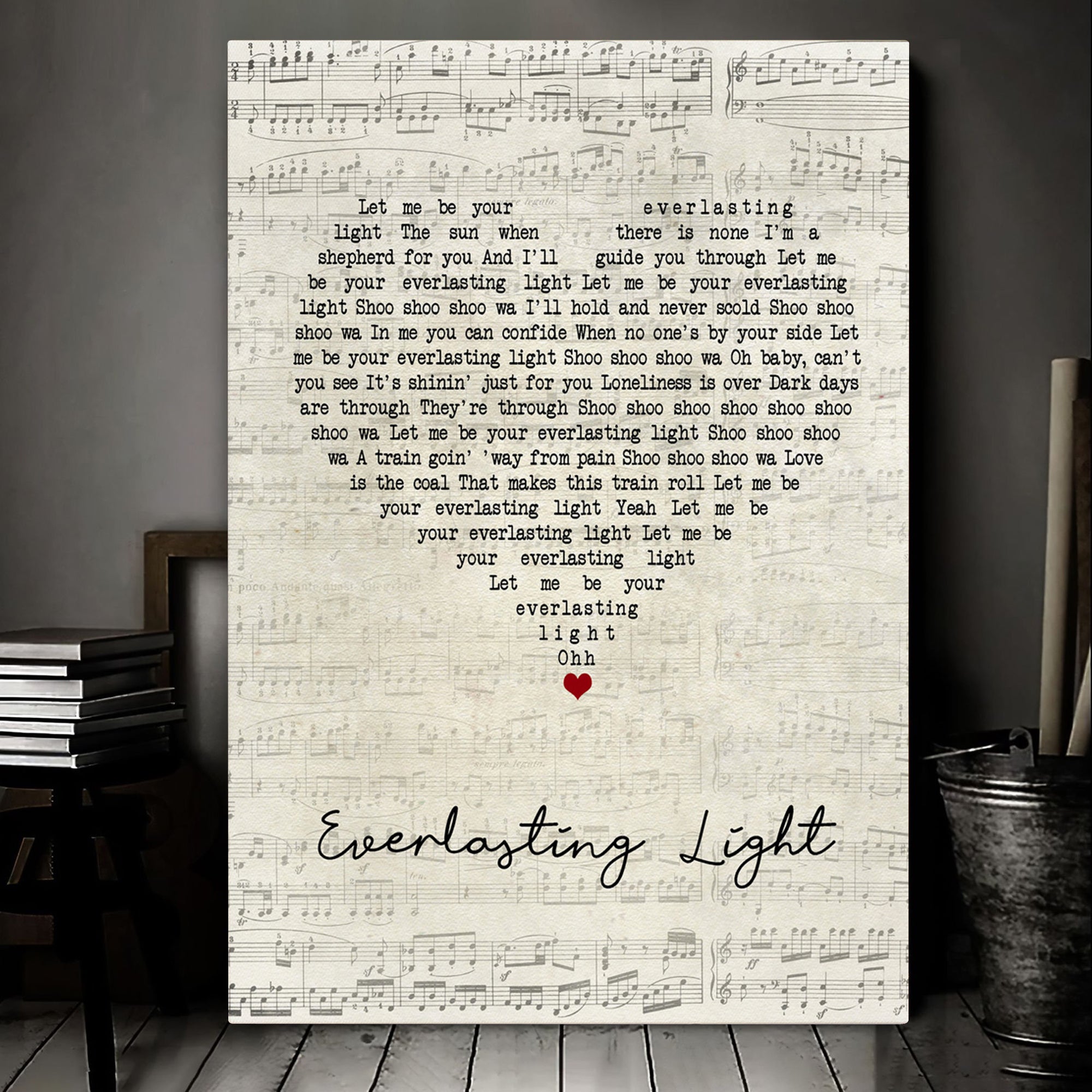 The Black Keys Everlasting Light Script Heart Song Lyric Art Print Canvas Print Framesin