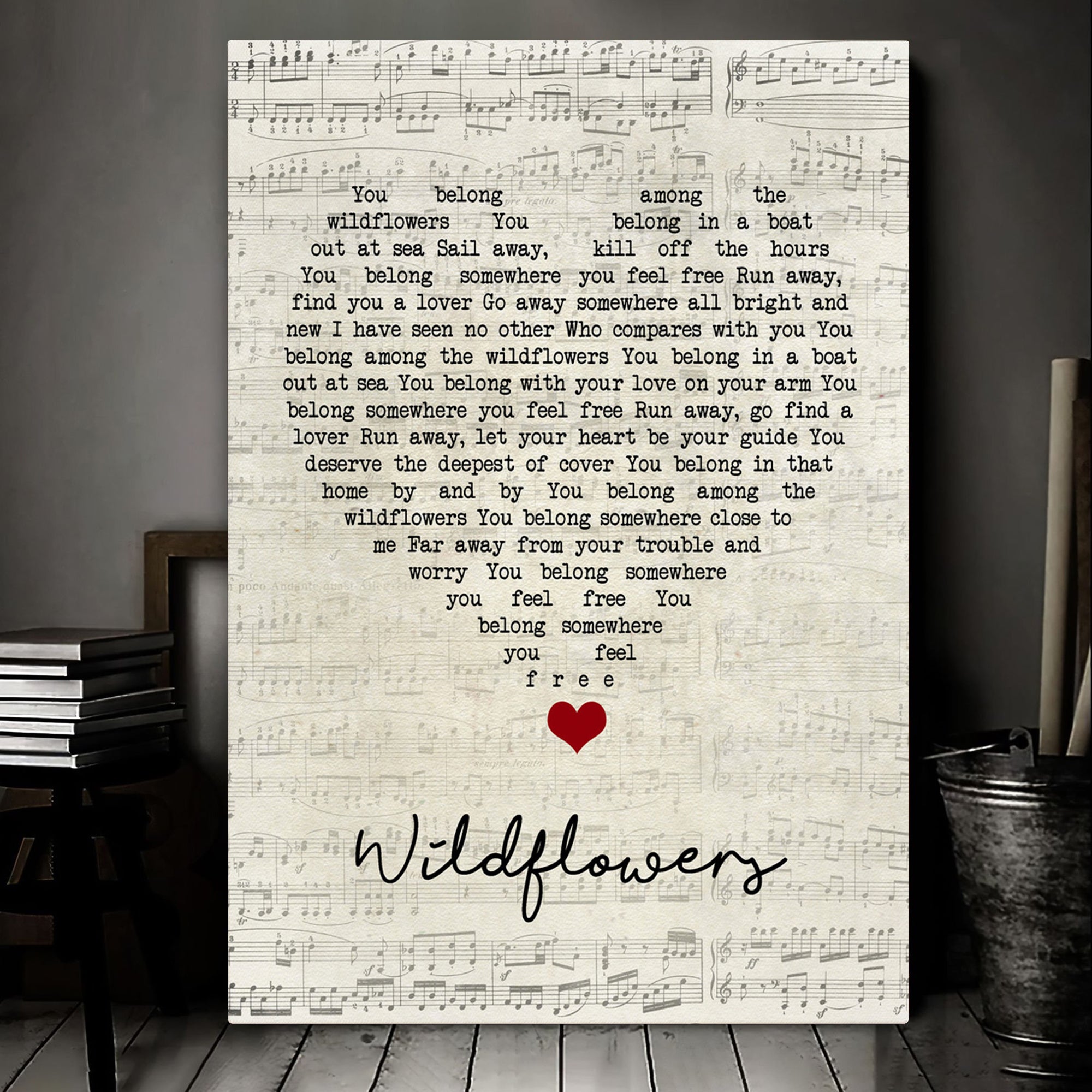 Tom Petty Wildflowers Script Heart Song Lyric Quote Music Art Print Canvas Print Framesin