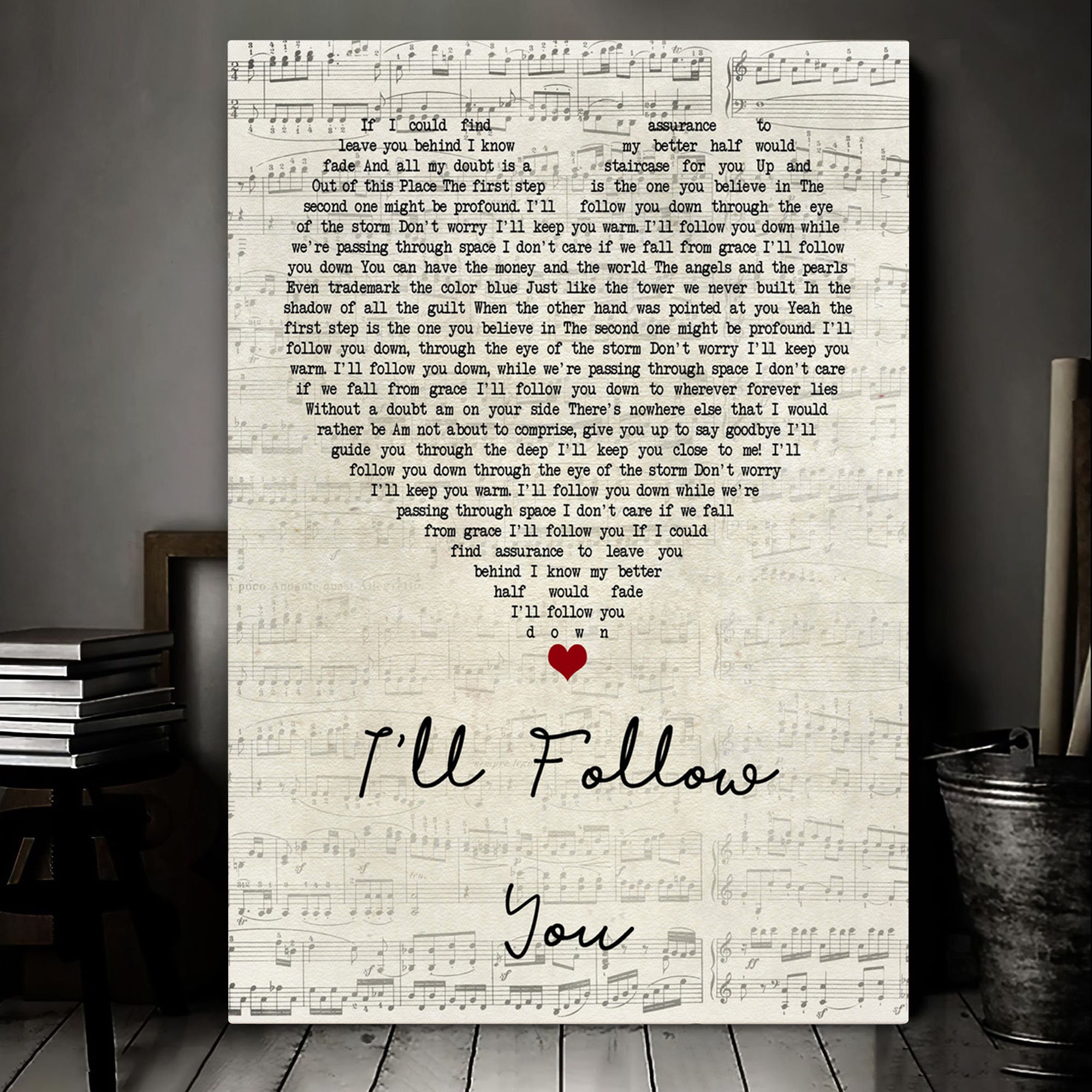 Shinedown I'll Follow You Script Heart Song Lyric Art Print Canvas Print Frames