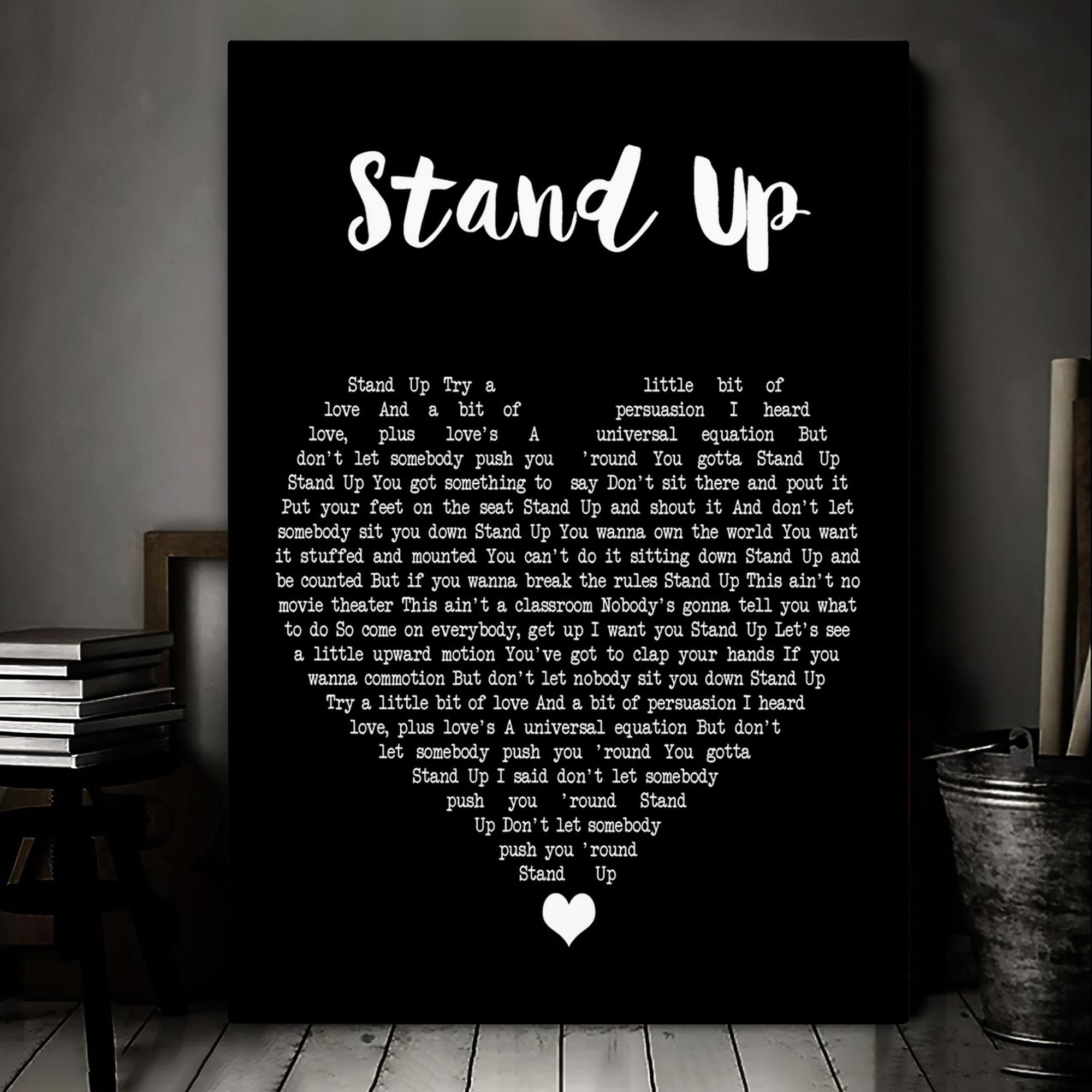 Rick Springfield Stand Up Black Heart Decorative Art Gift Song Lyric Print Canvas Print Framesin