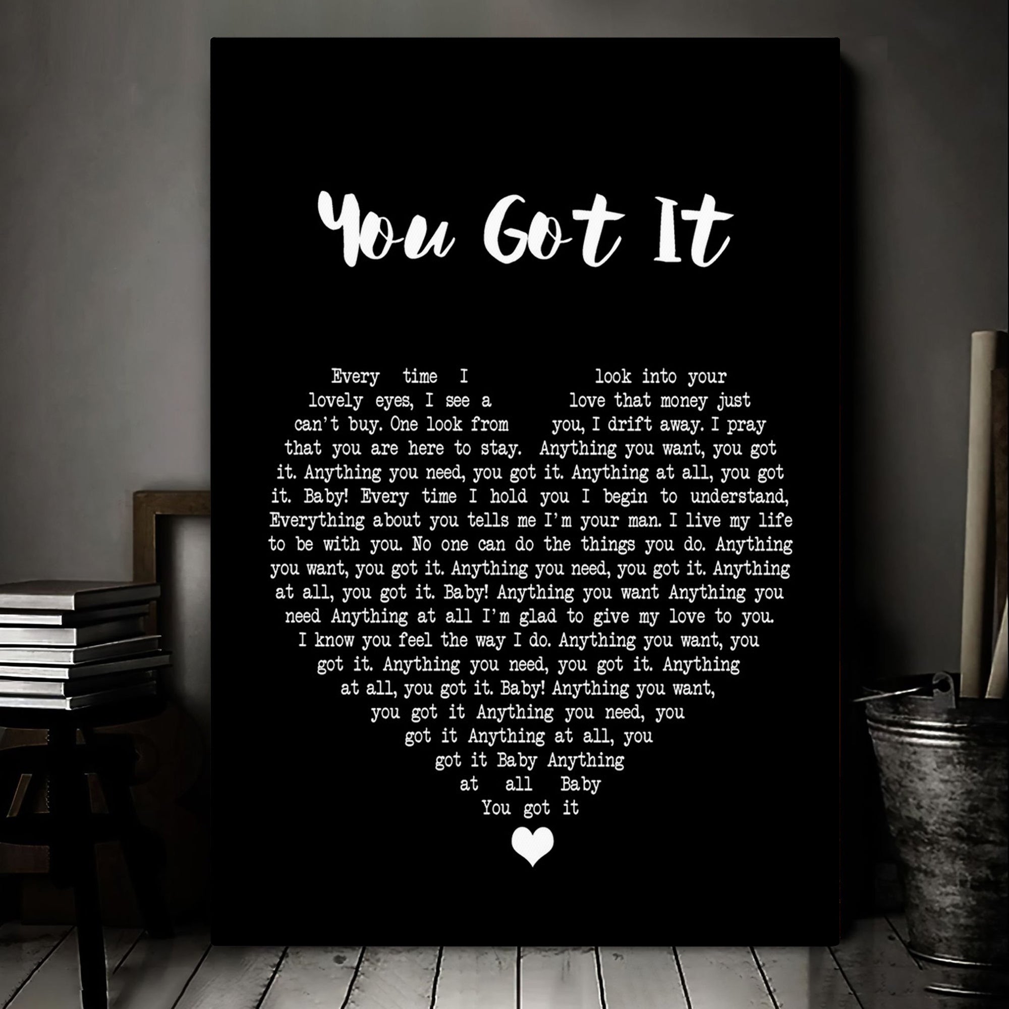 Roy Orbison You Got It Black Heart Song Lyric Art Print Canvas Print Frames