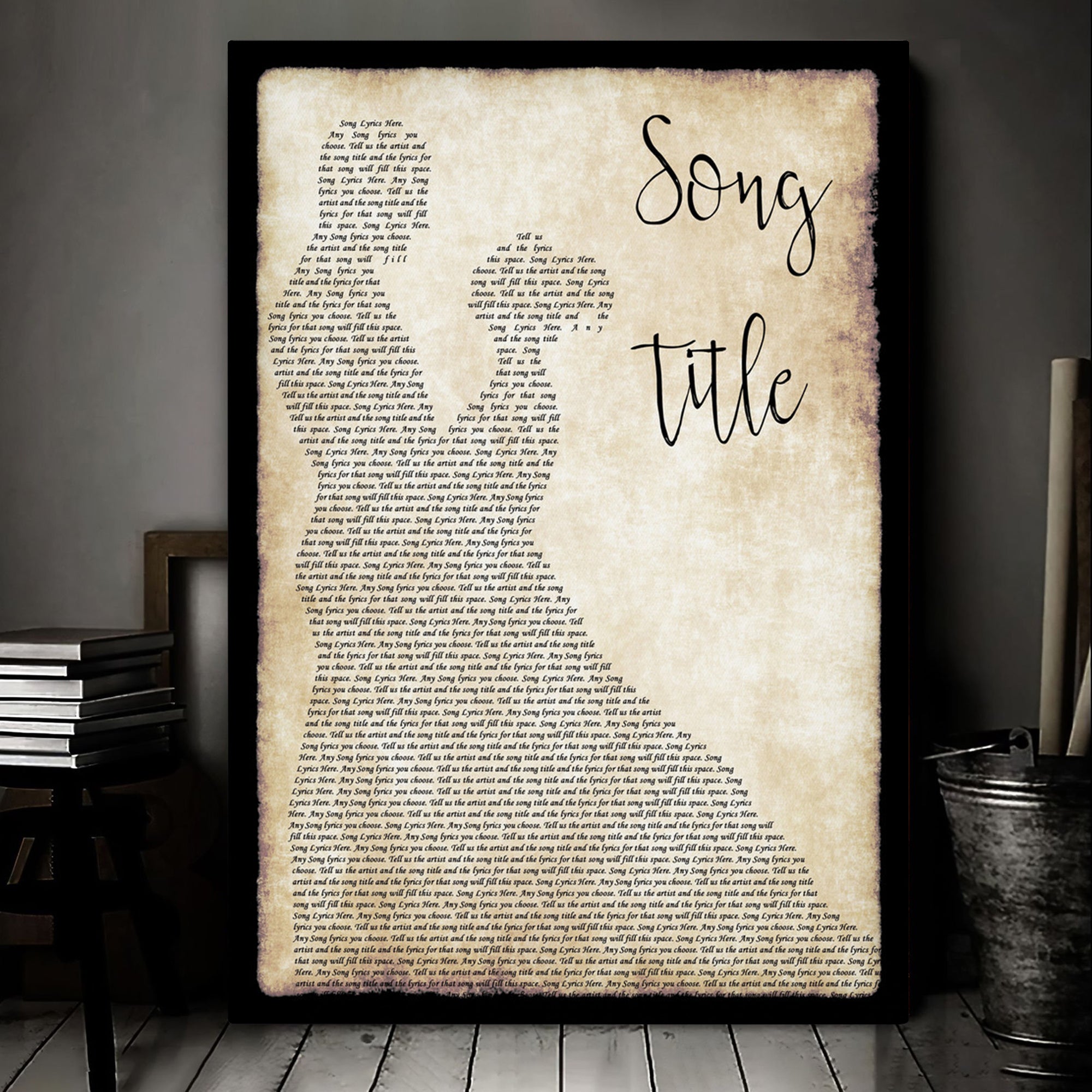 Custom Guitar Wall Art With Song Lyrics, Music Canvas Art, Wedding Gifts