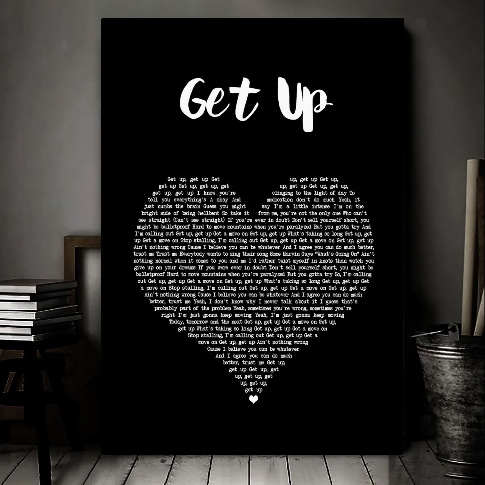 Shinedown Get Up Black Heart Song Lyric Art Print Canvas Print Frames