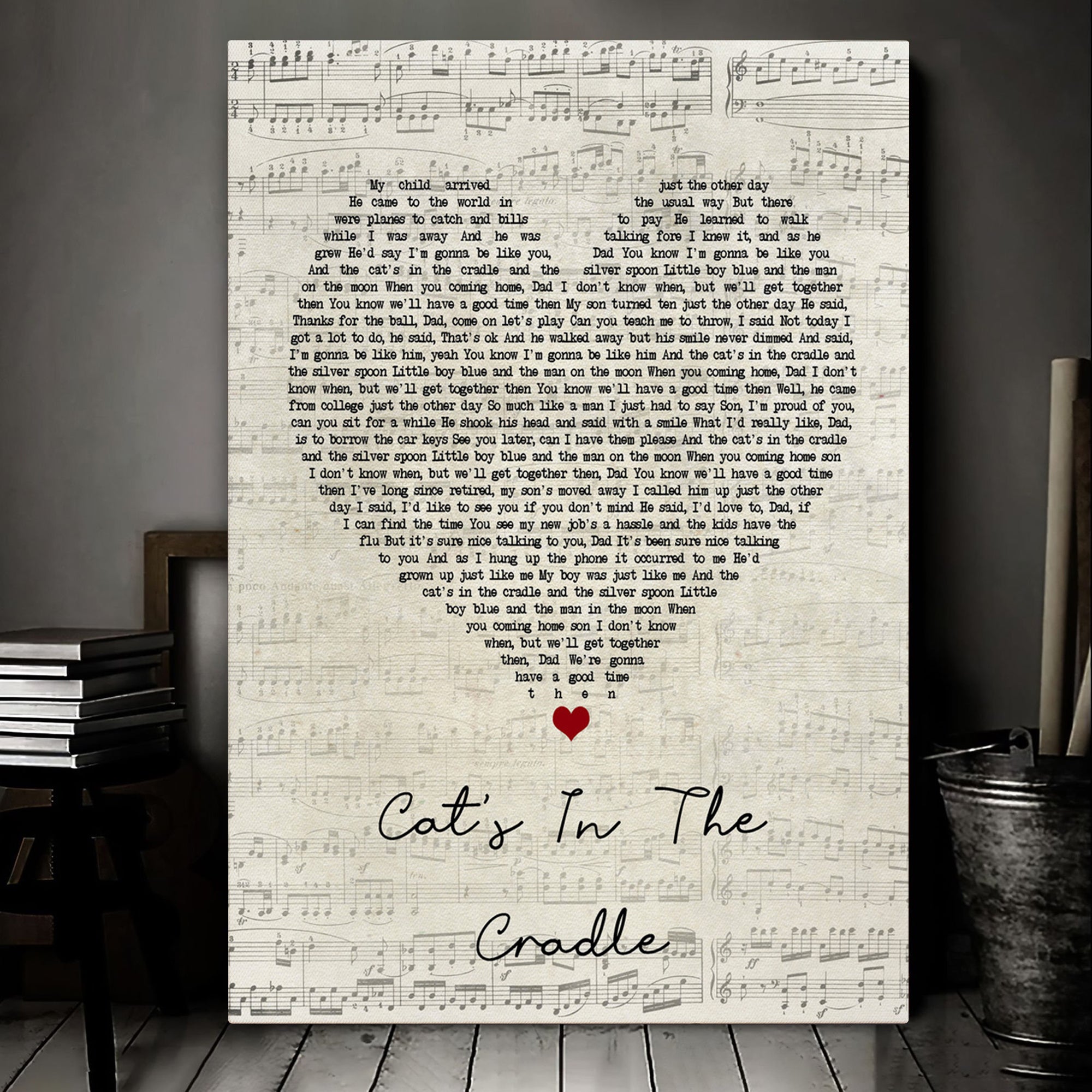 Harry Chapin Cat's In The Cradle Script Heart Song Lyric Art Print Canvas Print Frames