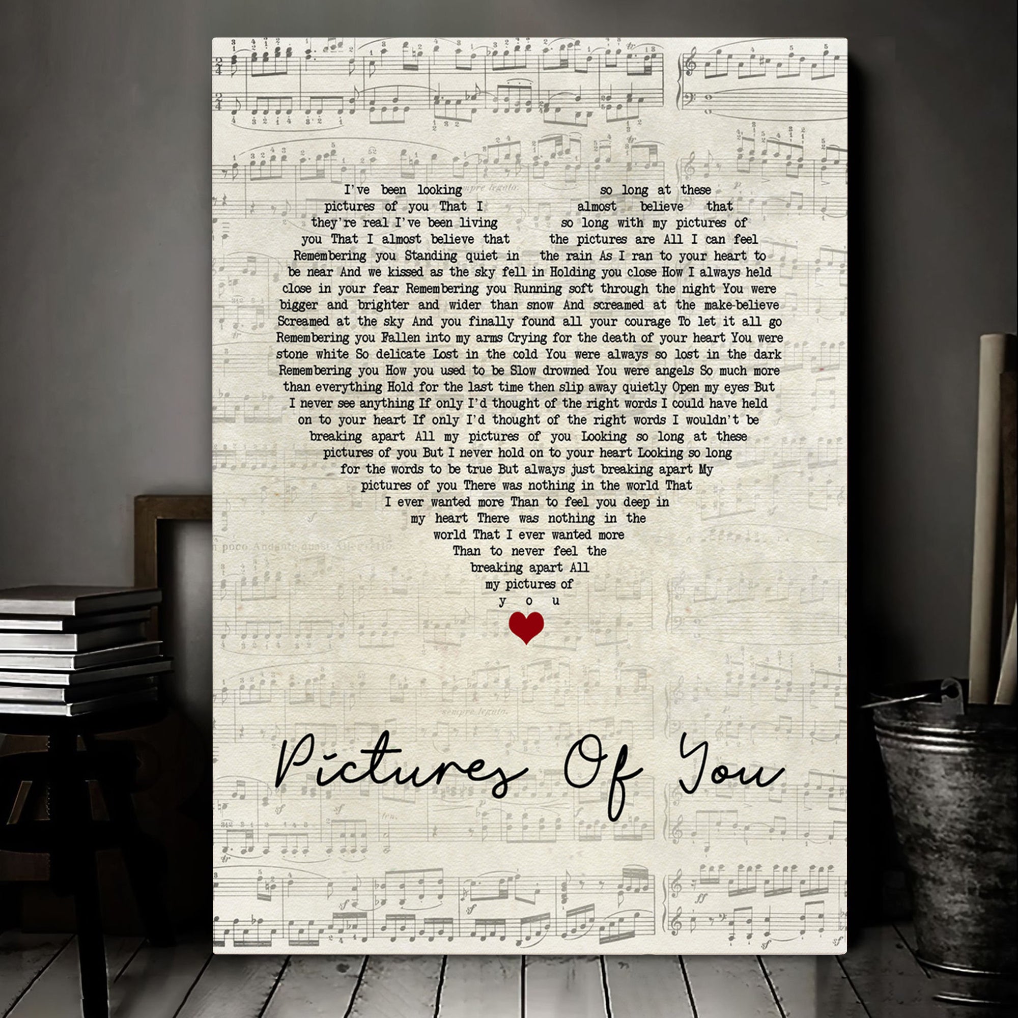 The Cure Pictures Of You Script Heart Song Lyric Art Print Canvas Print Frames