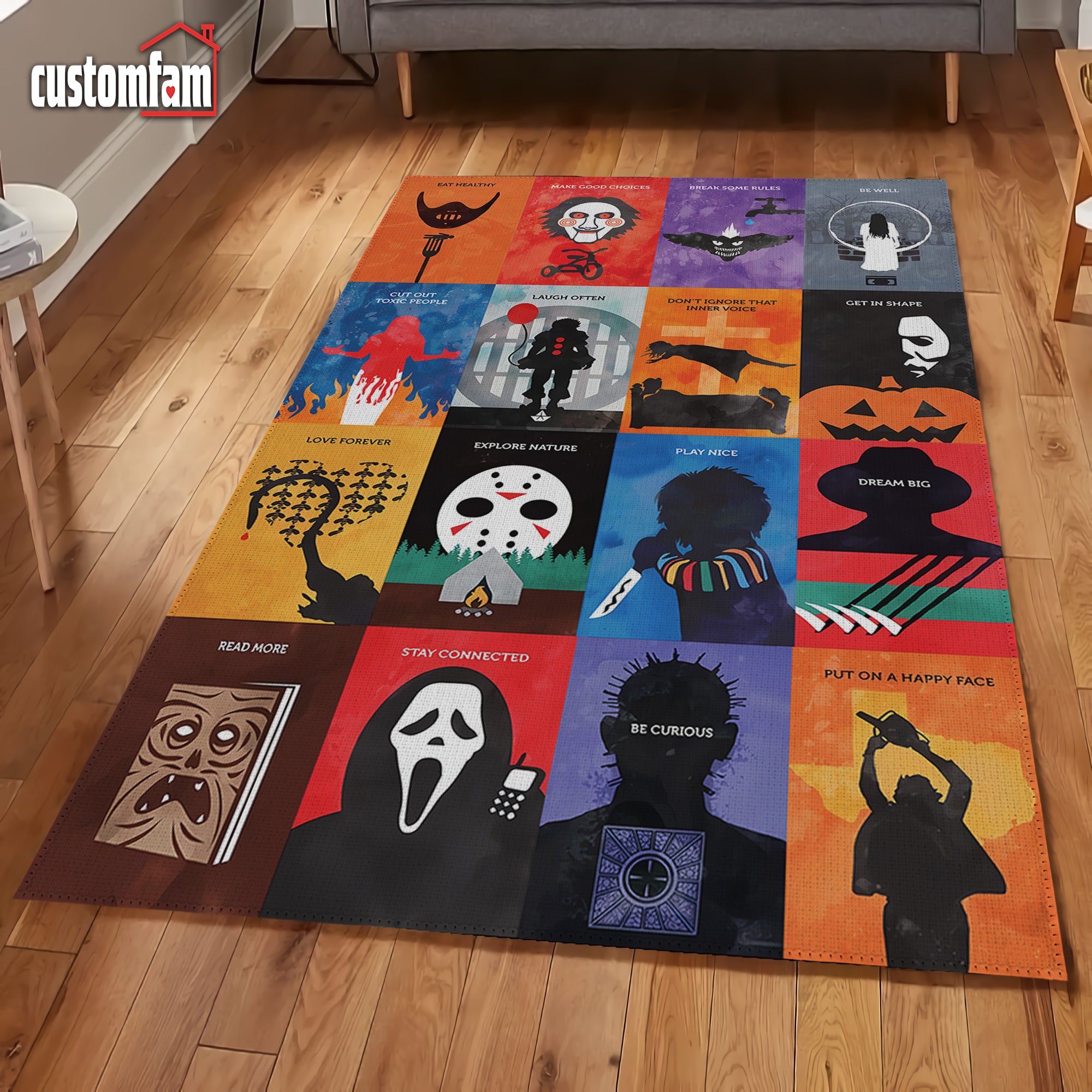 Horror Movies Area Rug, Horror Movie Gifts, Halloween Room Decor