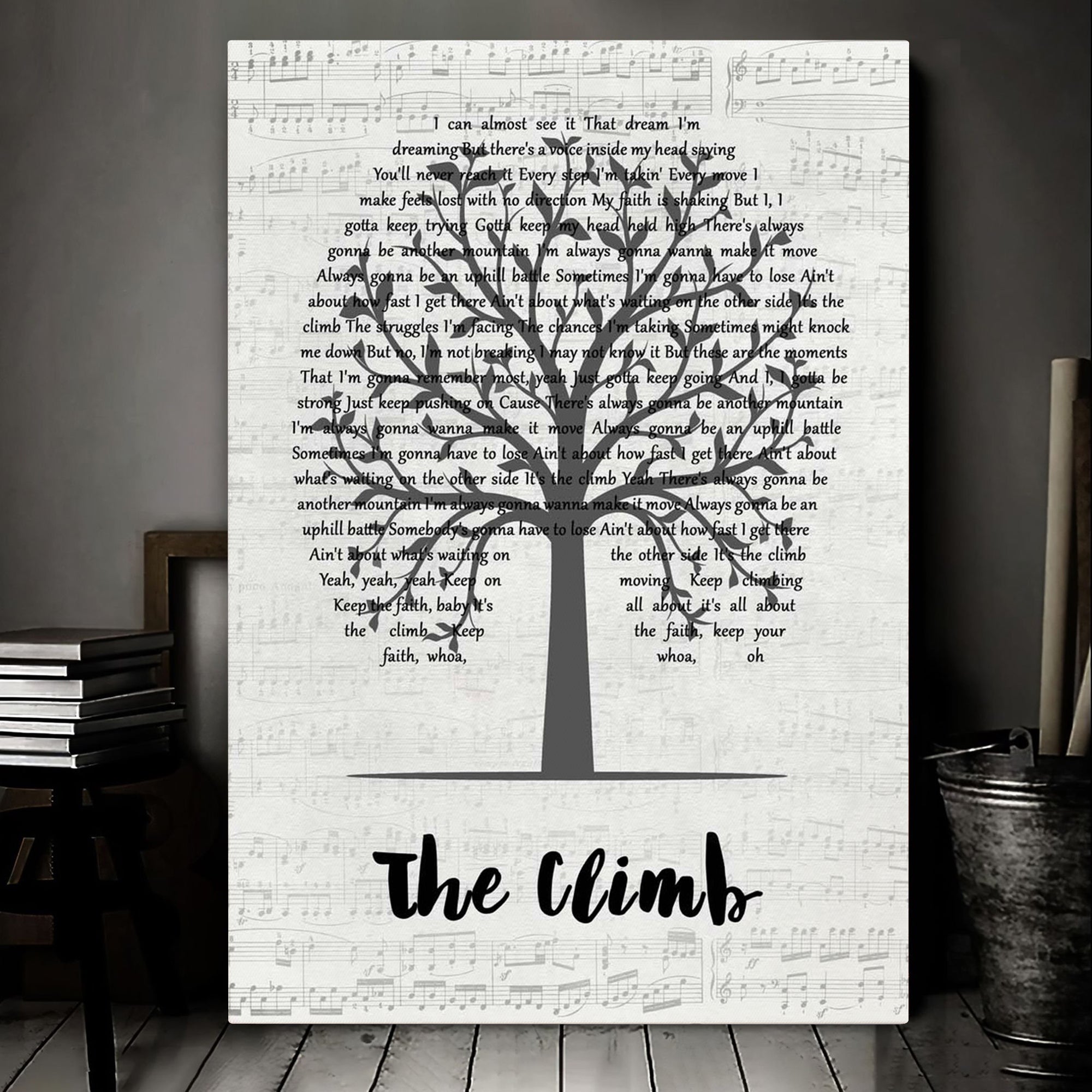 Miley Cyrus The Climb Music Script Tree Song Lyric Art Print Canvas Print Frames