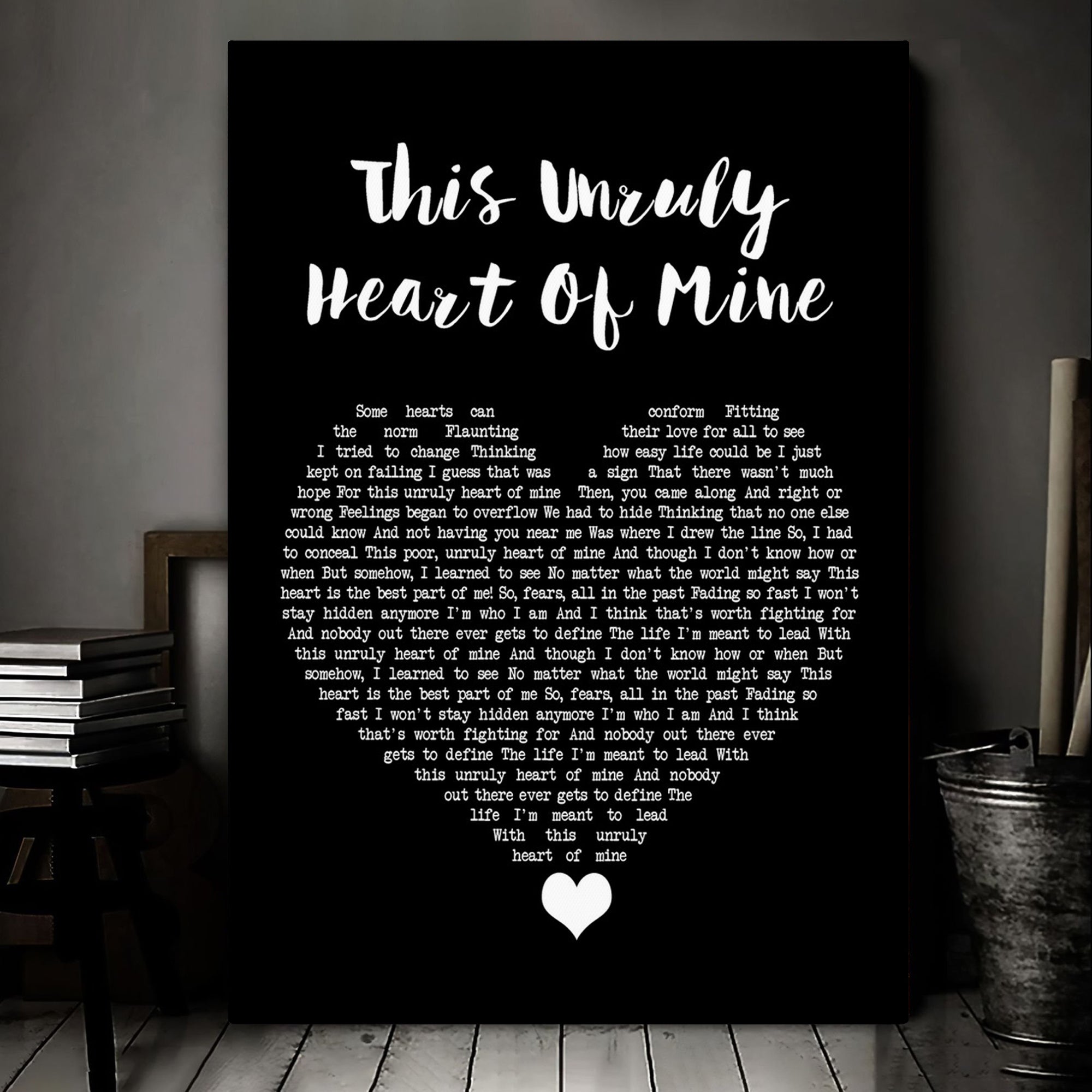 The Prom Musical This Unruly Heart Of Mine Black Heart Song Lyric Art Print Canvas Print Frames