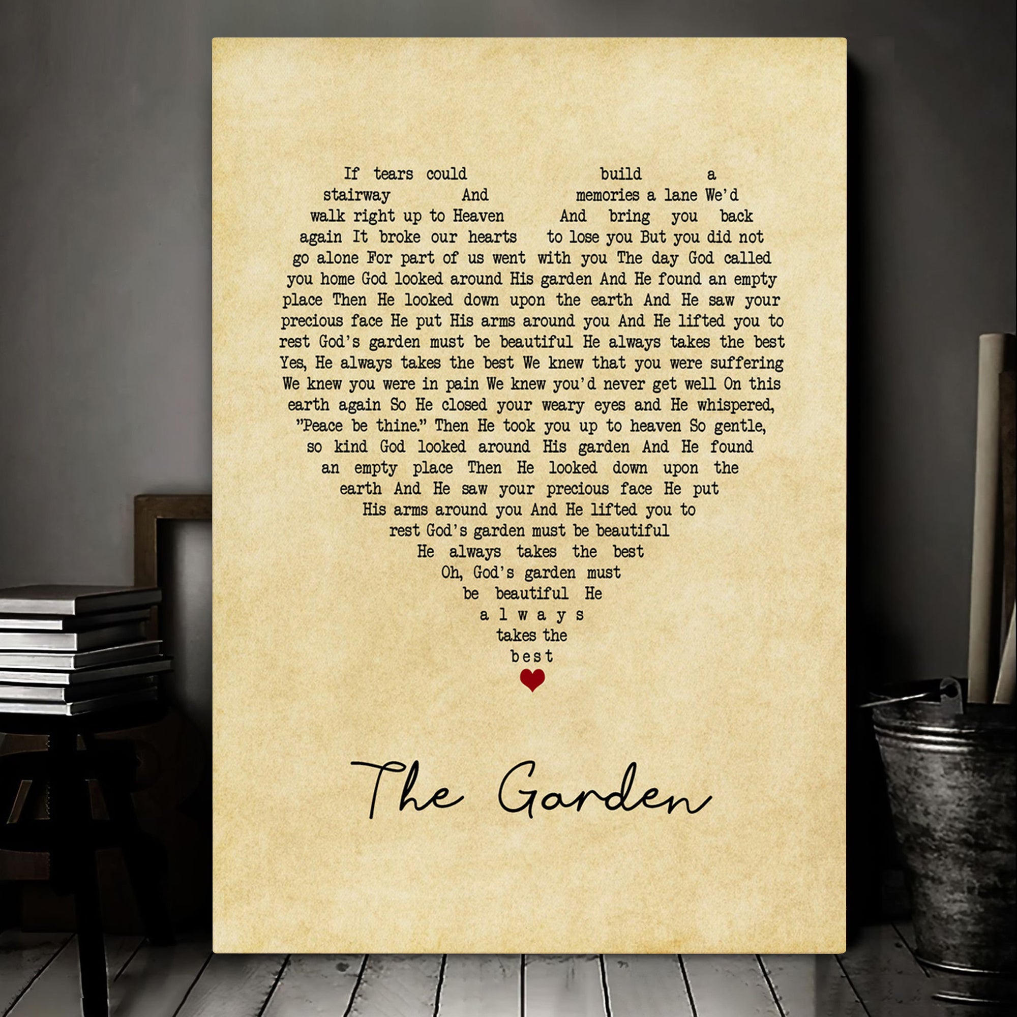 Jimmy Scott The Garden Vintage Heart Song Lyric Art Print Canvas Print Frames