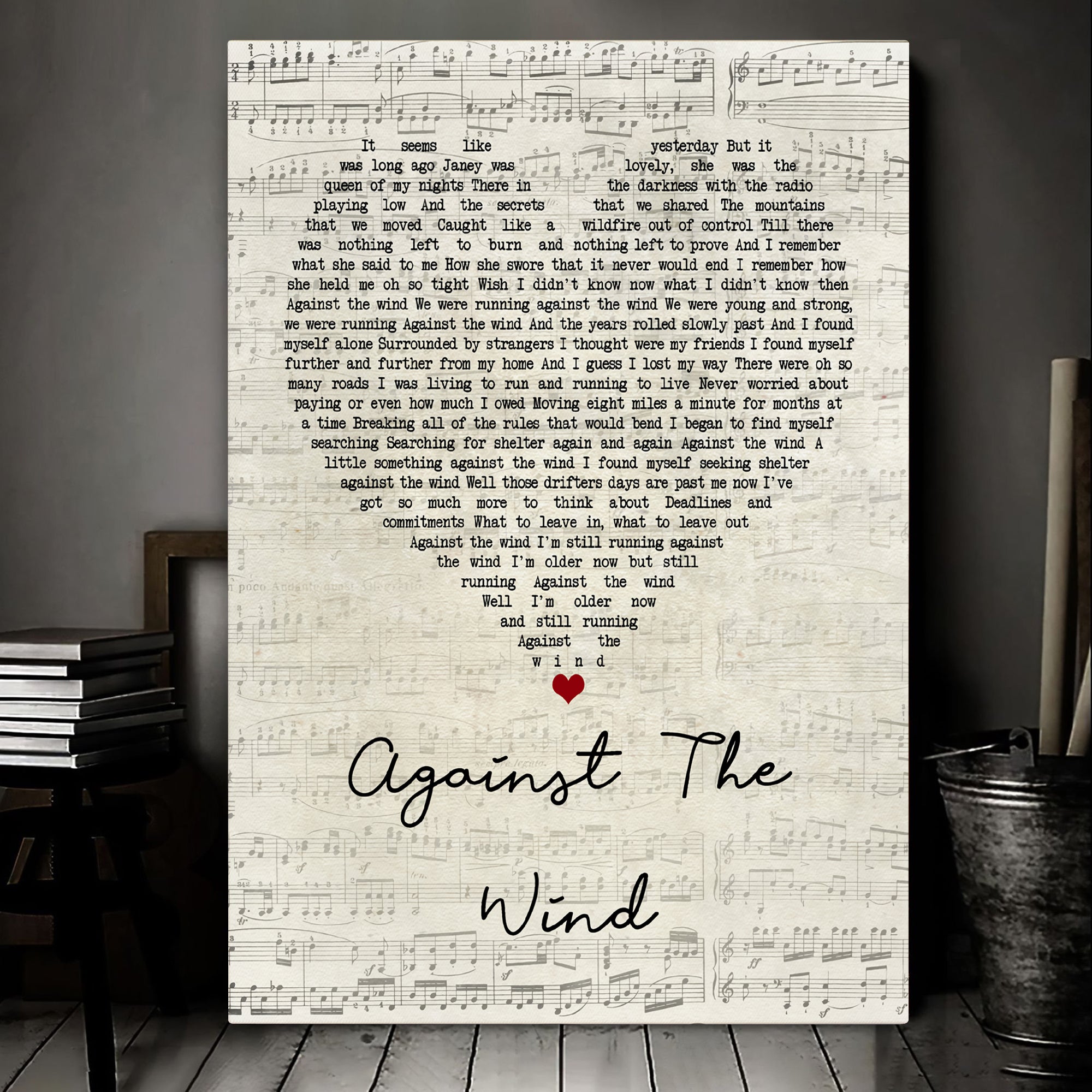 Bob Seger Against The Wind Script Heart Song Lyric Music Art Print Canvas Print Frames