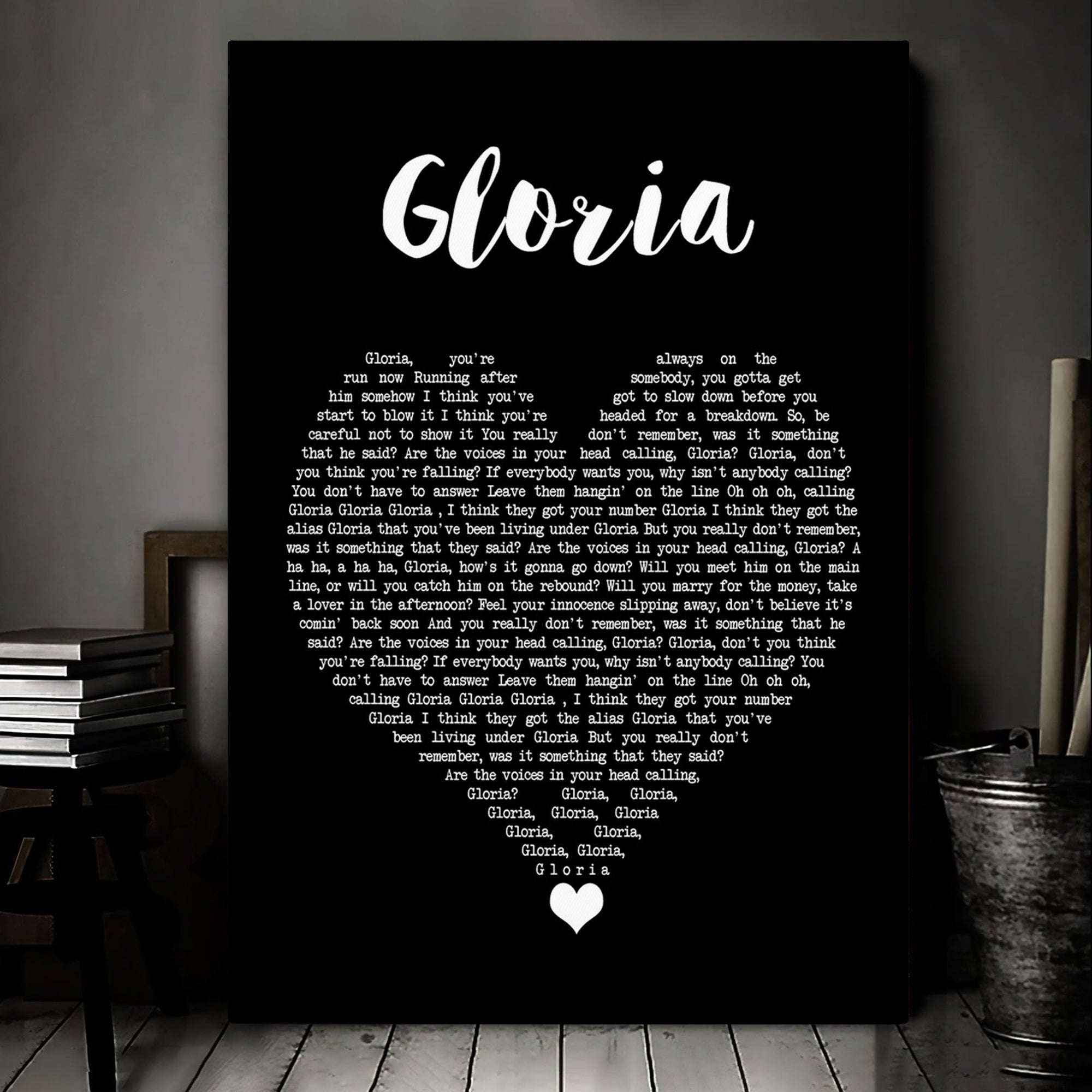 Laura Branigan Gloria Black Heart Song Lyric Art Music Print Canvas Print Frames