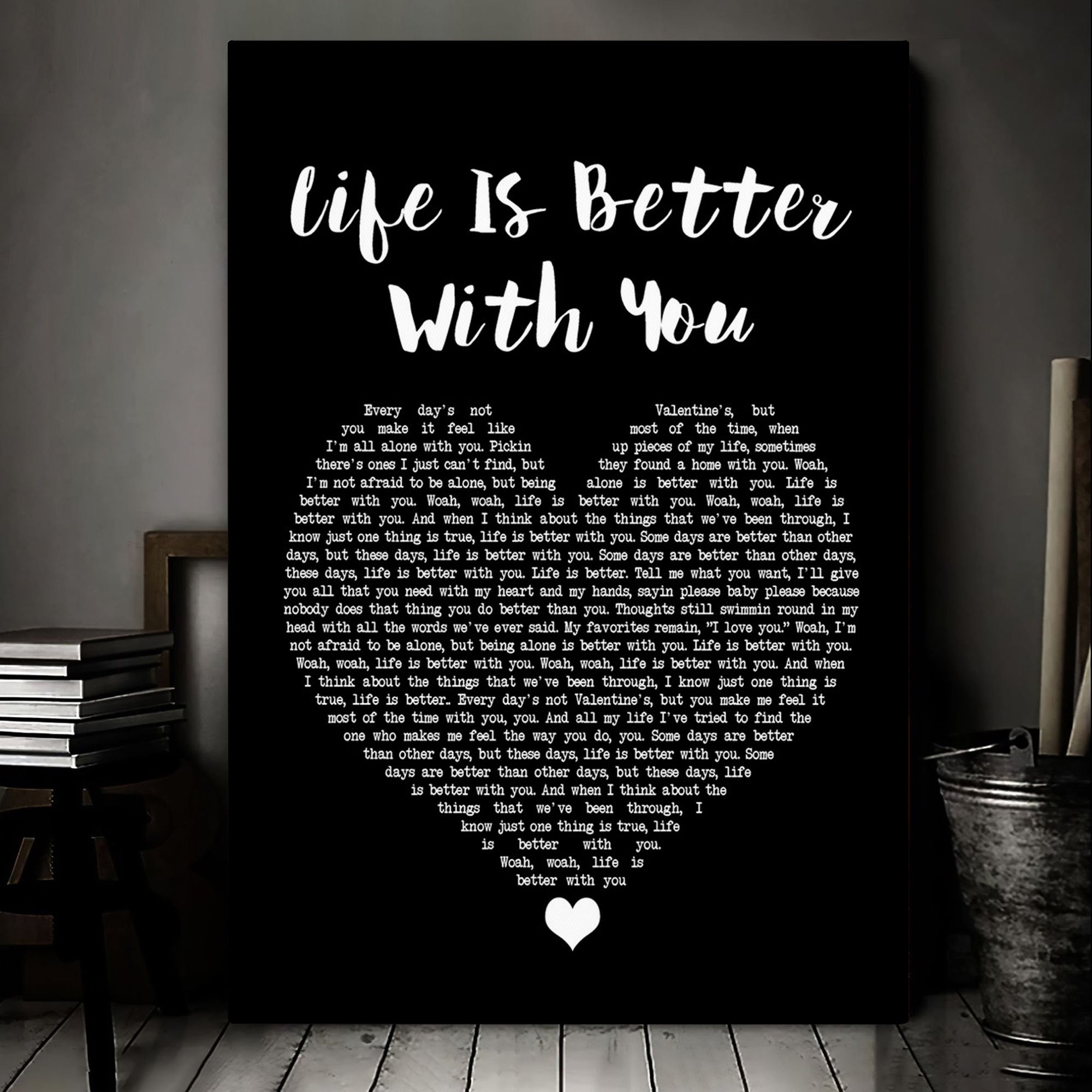 Michael Franti & Spearhead Life Is Better With You Black Heart Song Lyric Art Print Canvas Print Frames