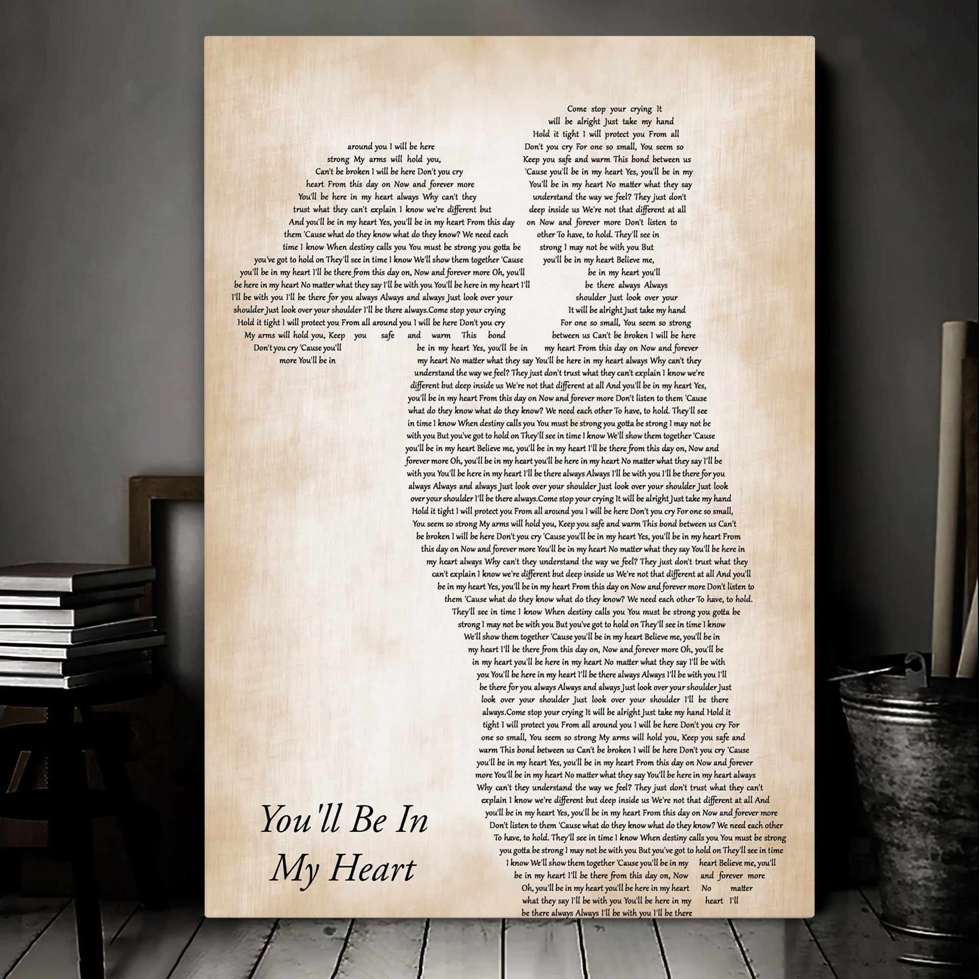 Phil Collins You'll Be In My Heart Mother & Child Song Lyric Art Print Canvas Print Frames